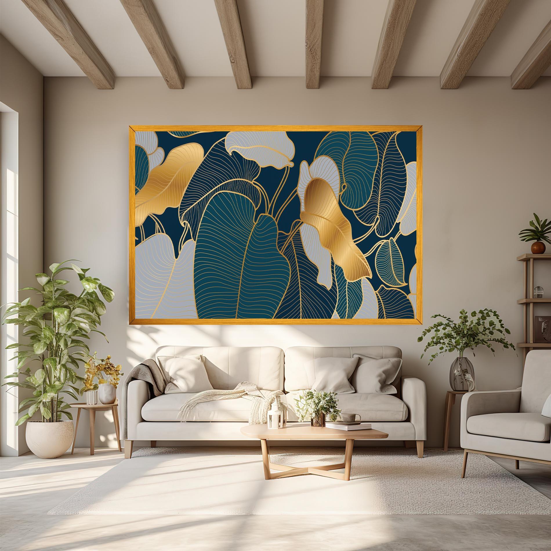 Leinwandbild Golden Leaves mockup 6