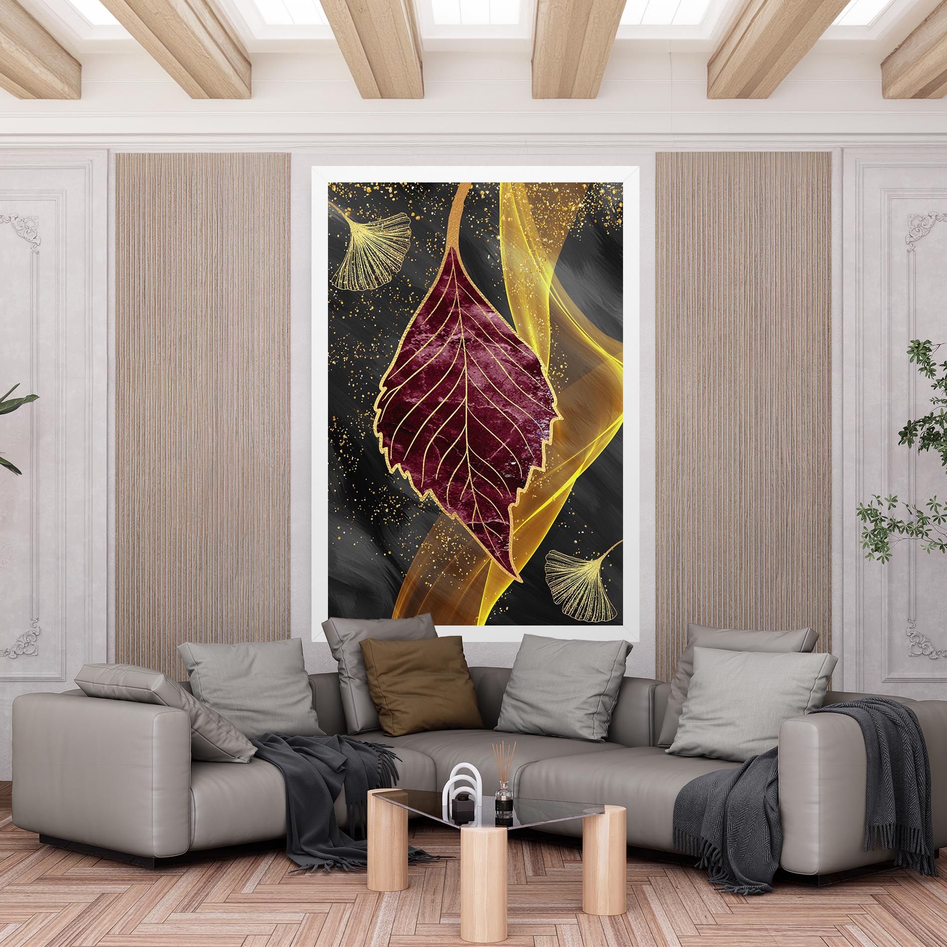 Golden Leaves Red mockup 6