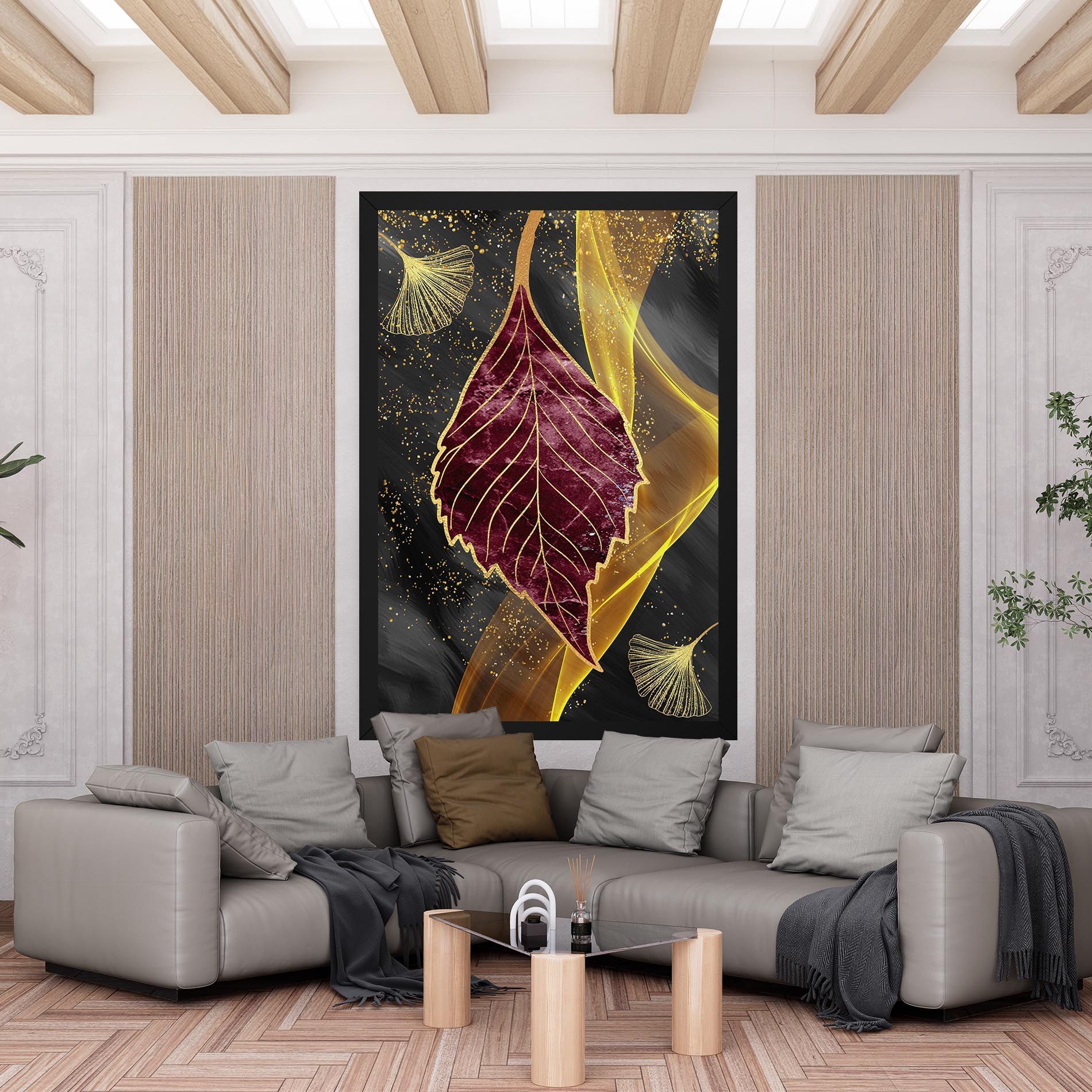 Golden Leaves Red mockup 6