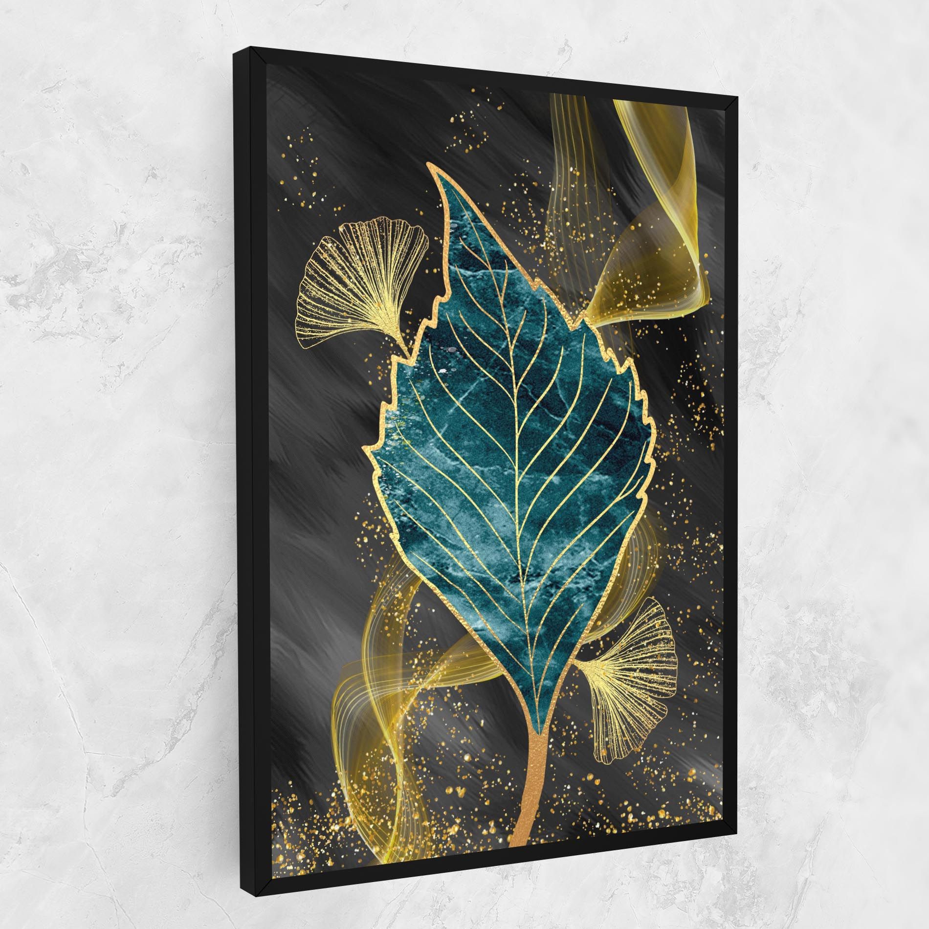 Golden Leaves Blue mockup 1