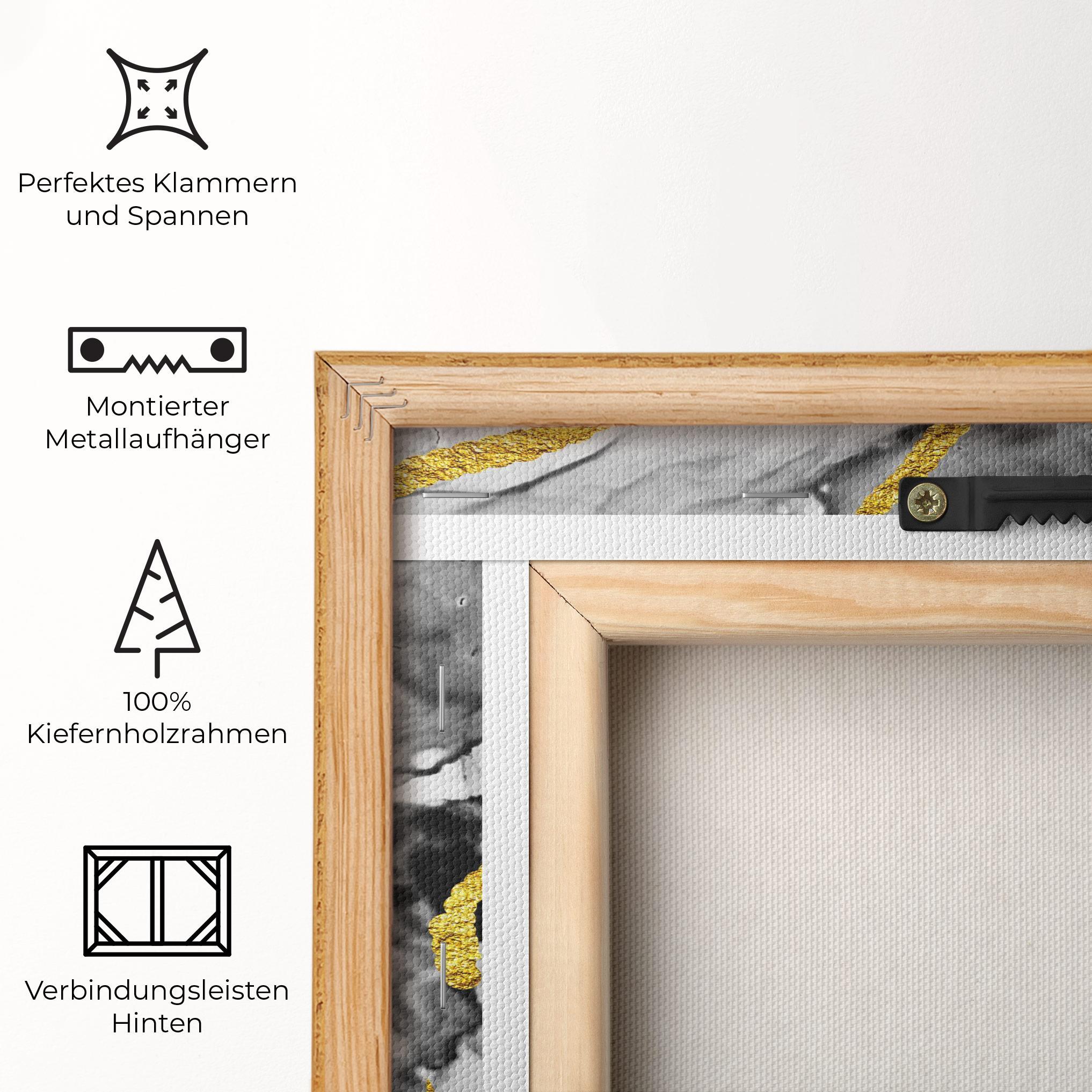 Leinwandbild Abstract Golden Leaves mockup 5