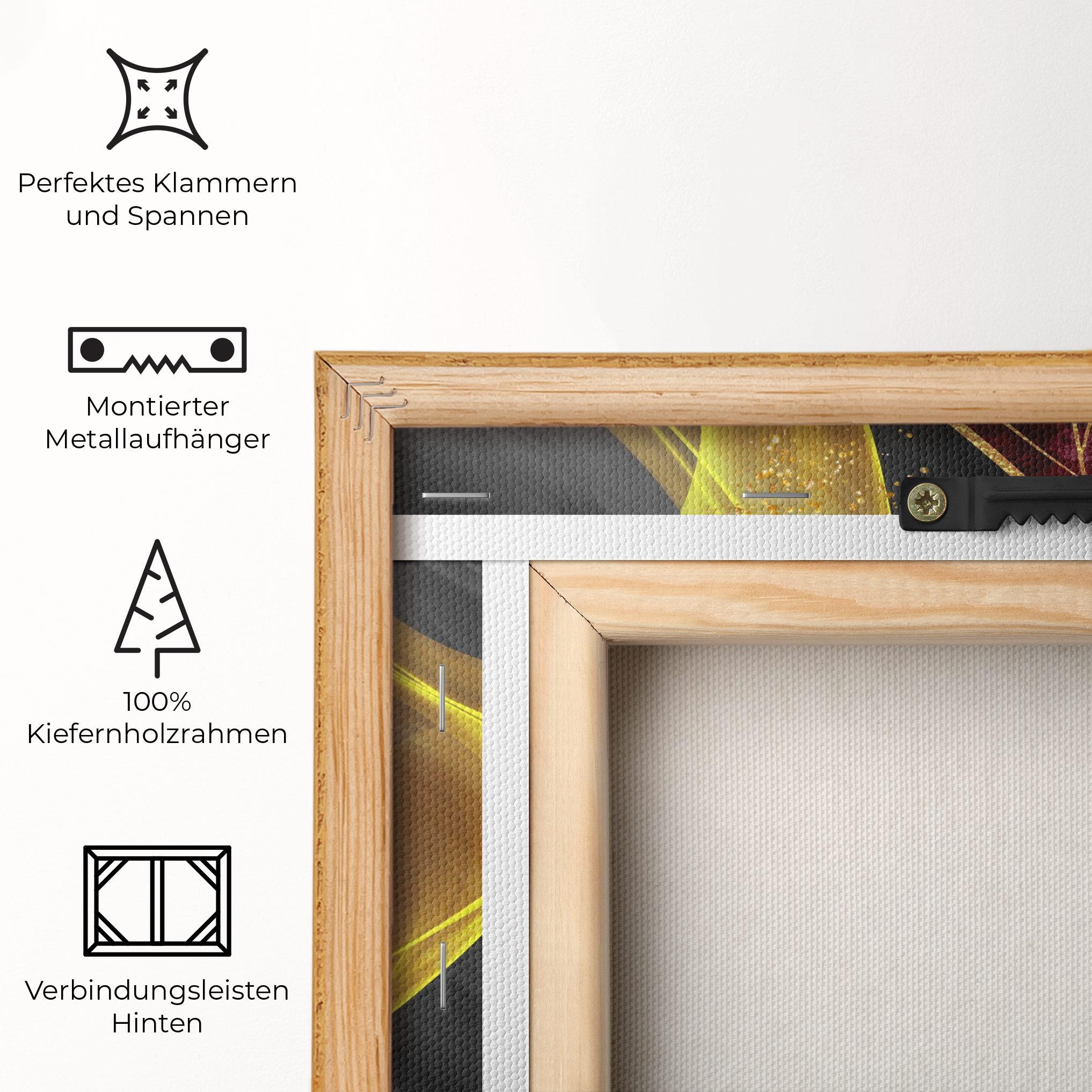 Leinwandbild Golden Leaves Red mockup 5