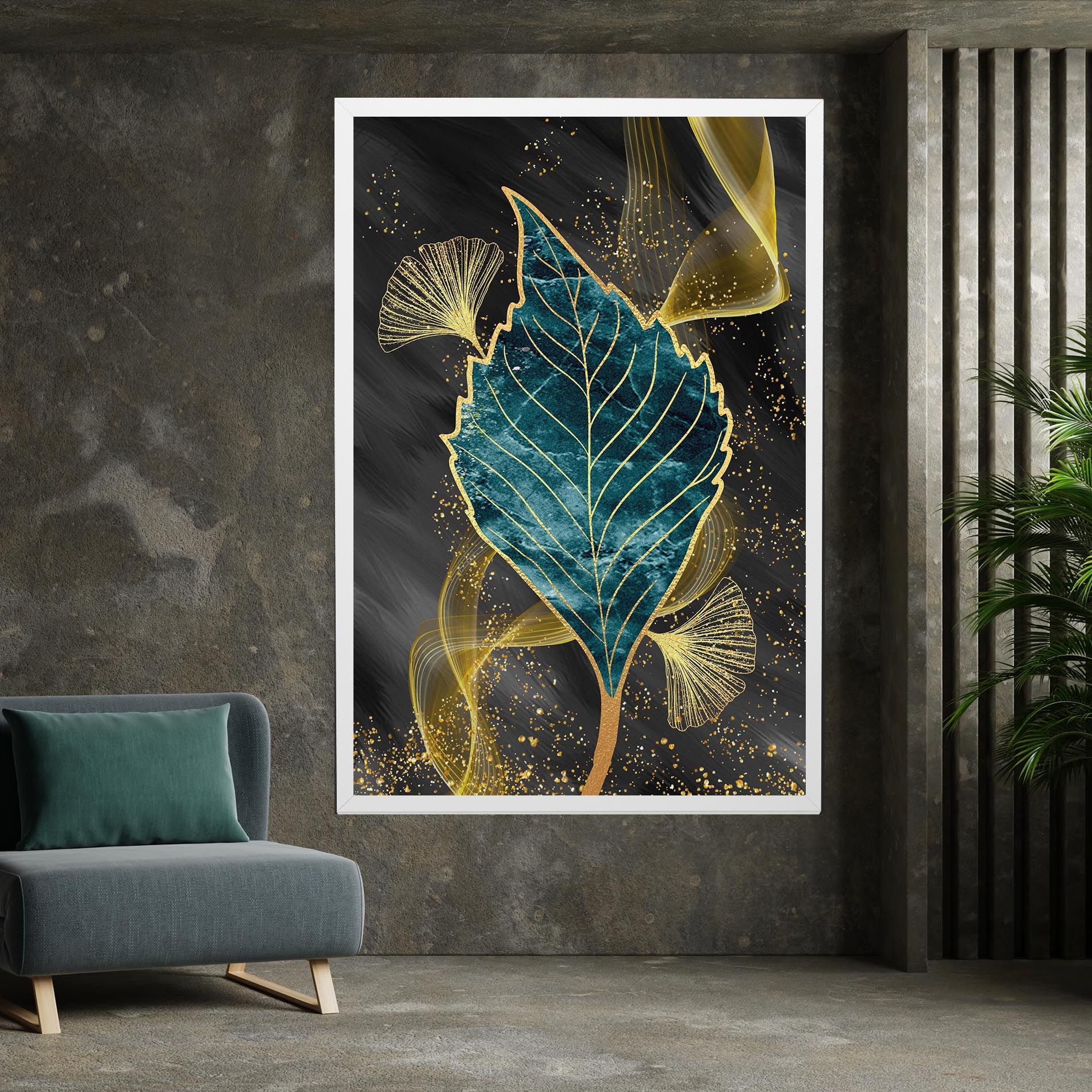 Golden Leaves Blue mockup 7
