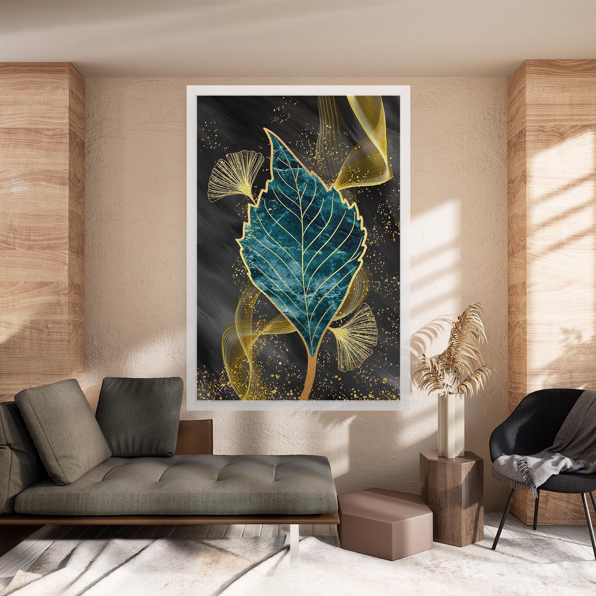 Golden Leaves Blue mockup 8