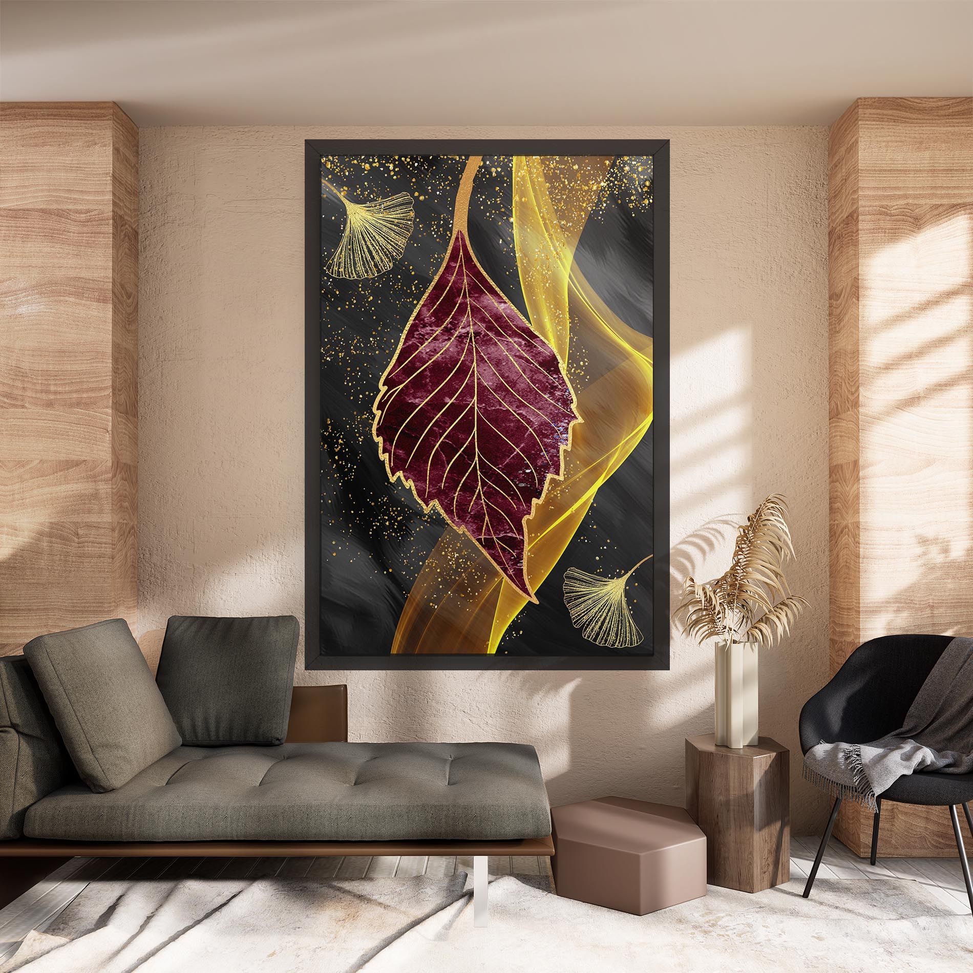 Golden Leaves Red mockup 8