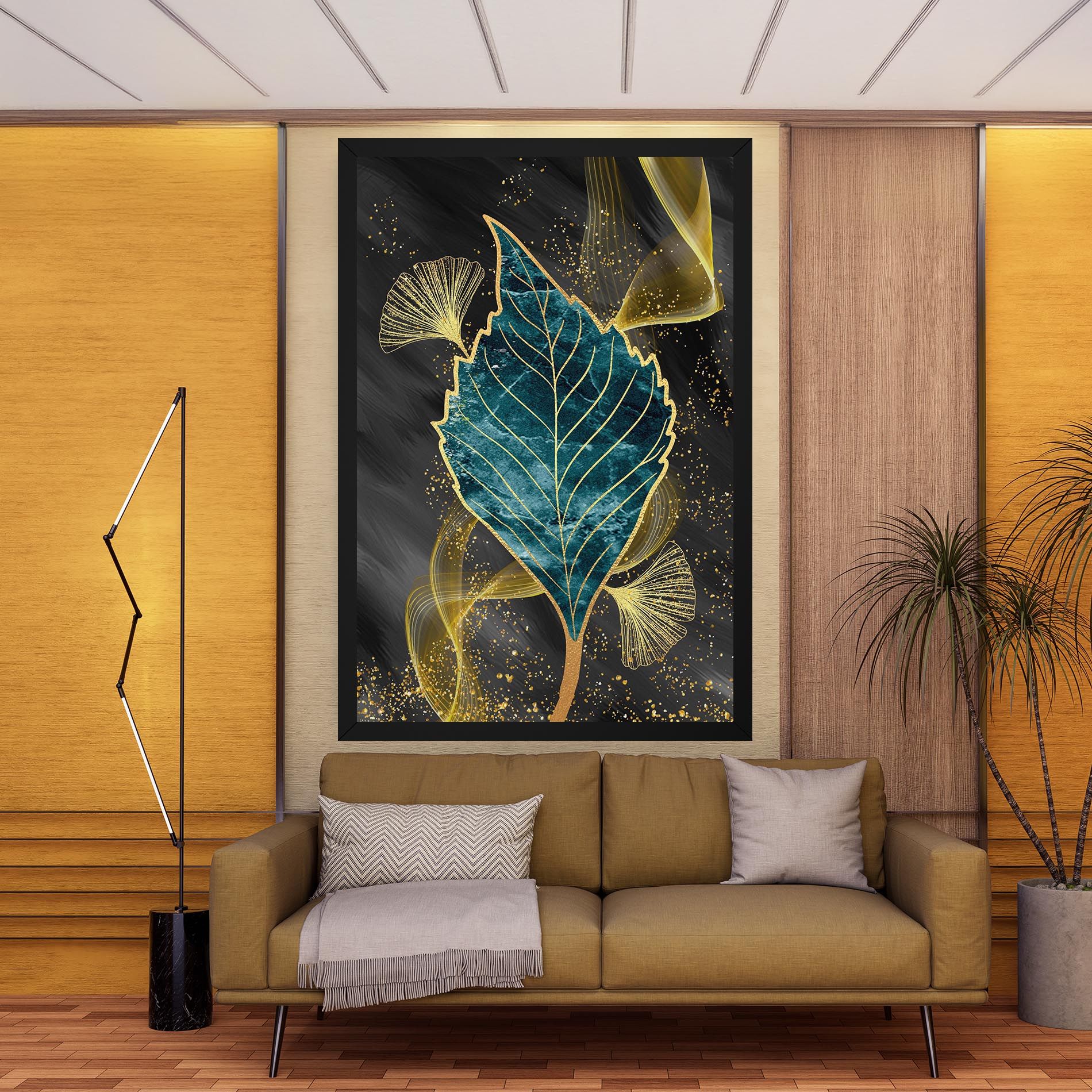 Golden Leaves Blue mockup 9