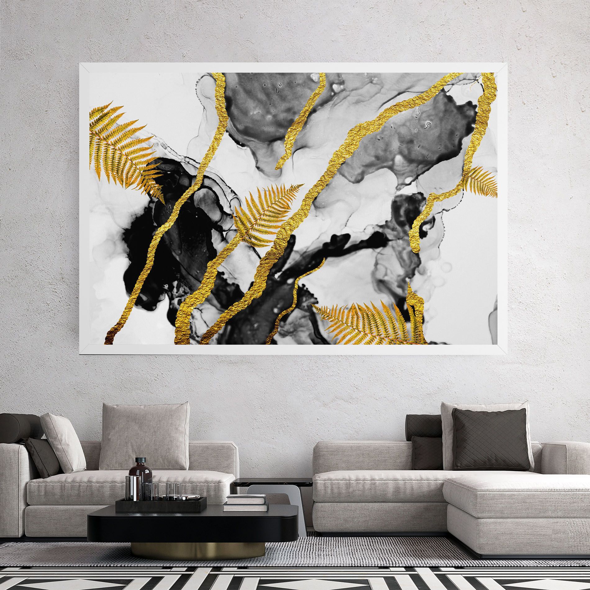 Abstract Golden Leaves mockup 2