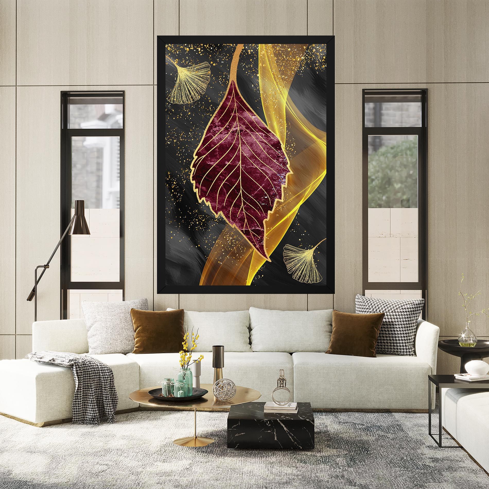 Golden Leaves Red mockup 2