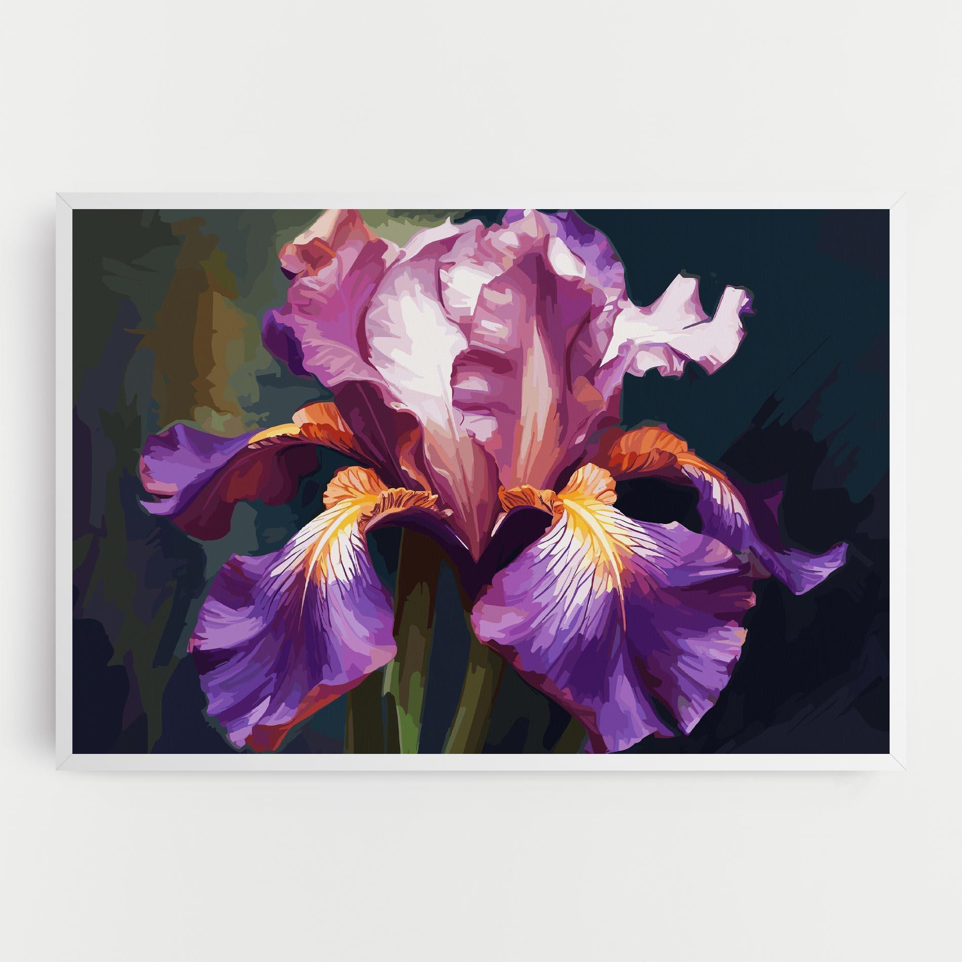 Leinwandbild Purple Orange Iris Art mockup 0