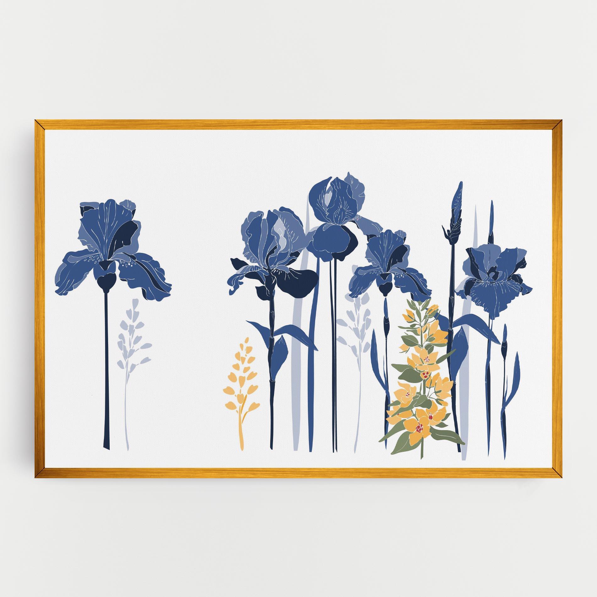 Leinwandbild Iris Blue Art mockup 0