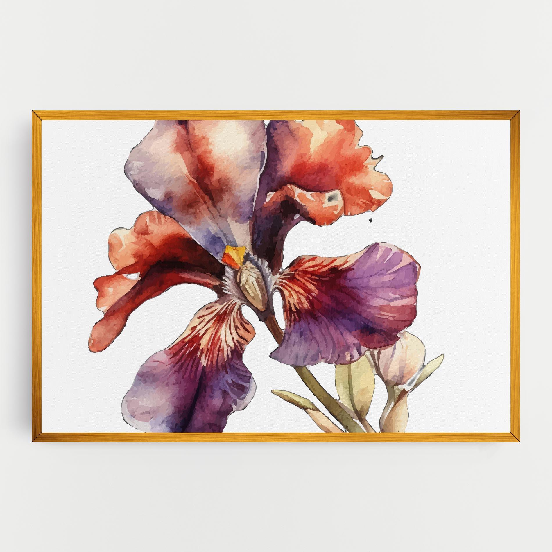 Leinwandbild Watercolor Iris mockup 0