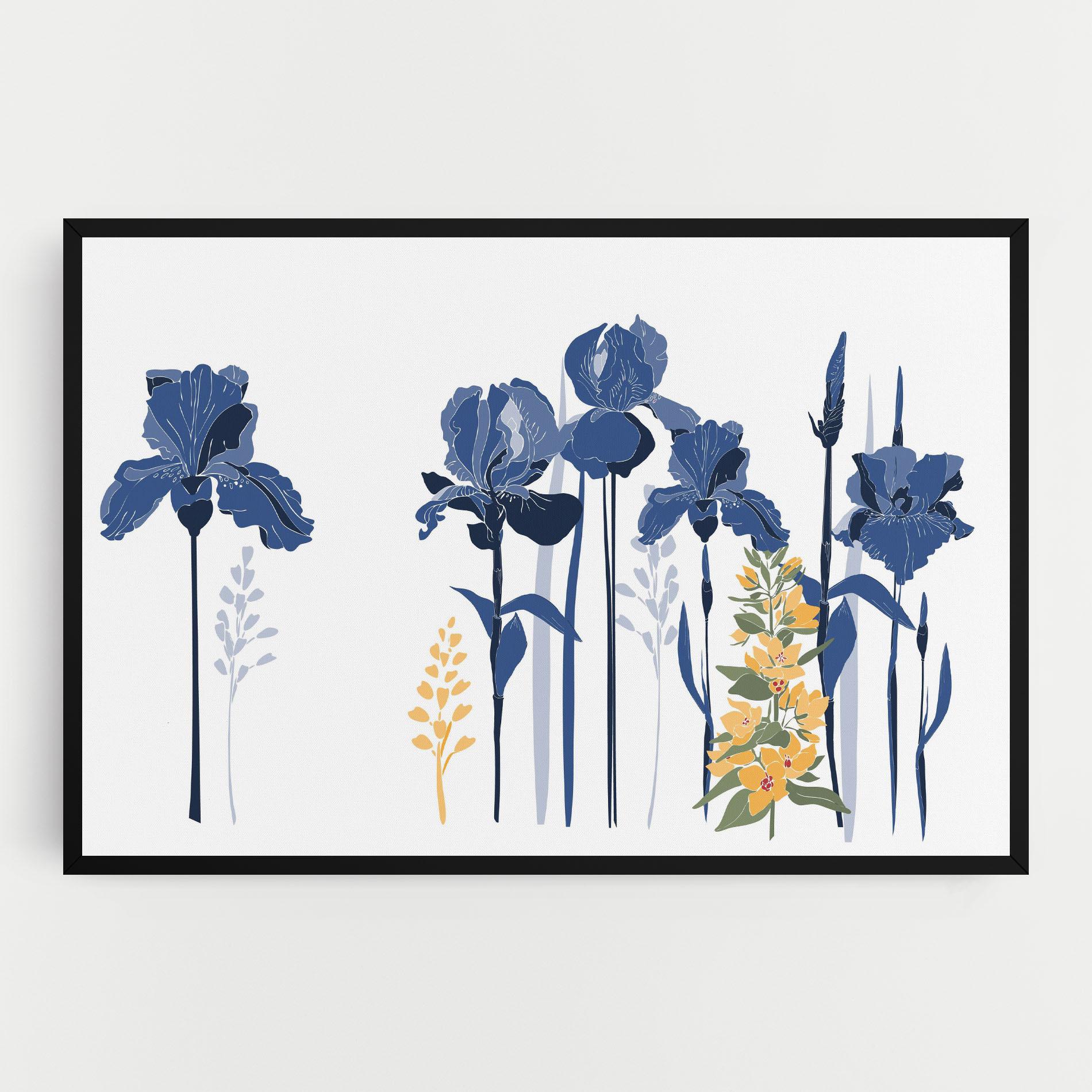 Leinwandbild Iris Blue Art mockup 0