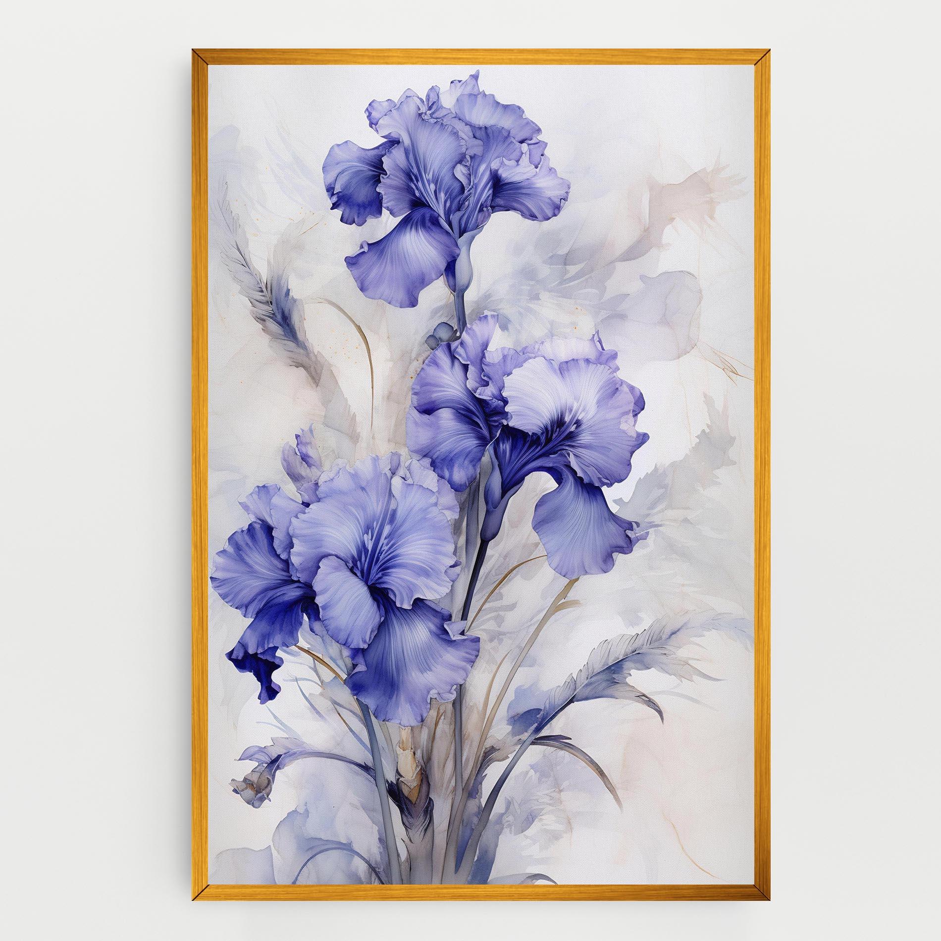 Leinwandbild Purple Iris Painting mockup 0