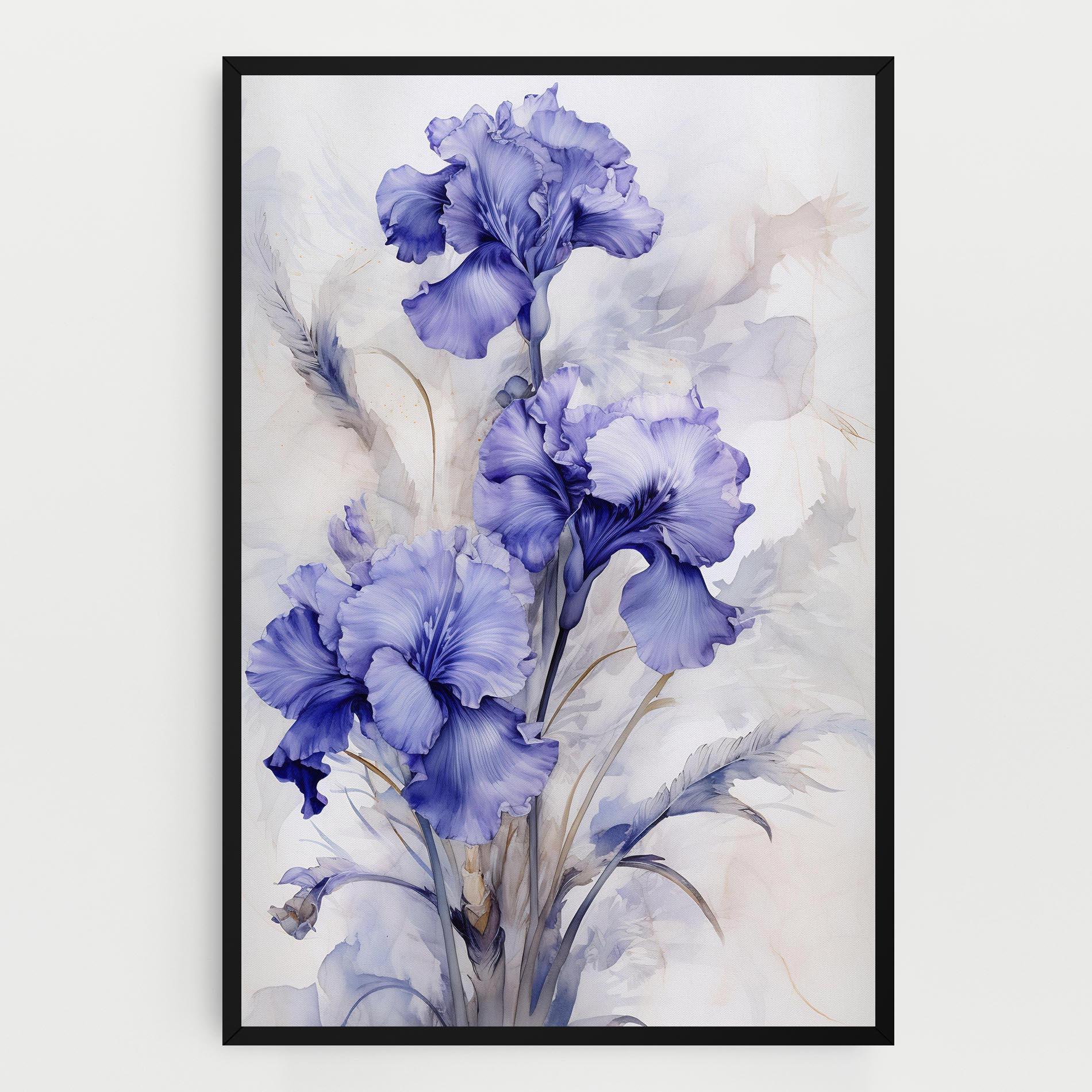 Leinwandbild Purple Iris Painting mockup 0