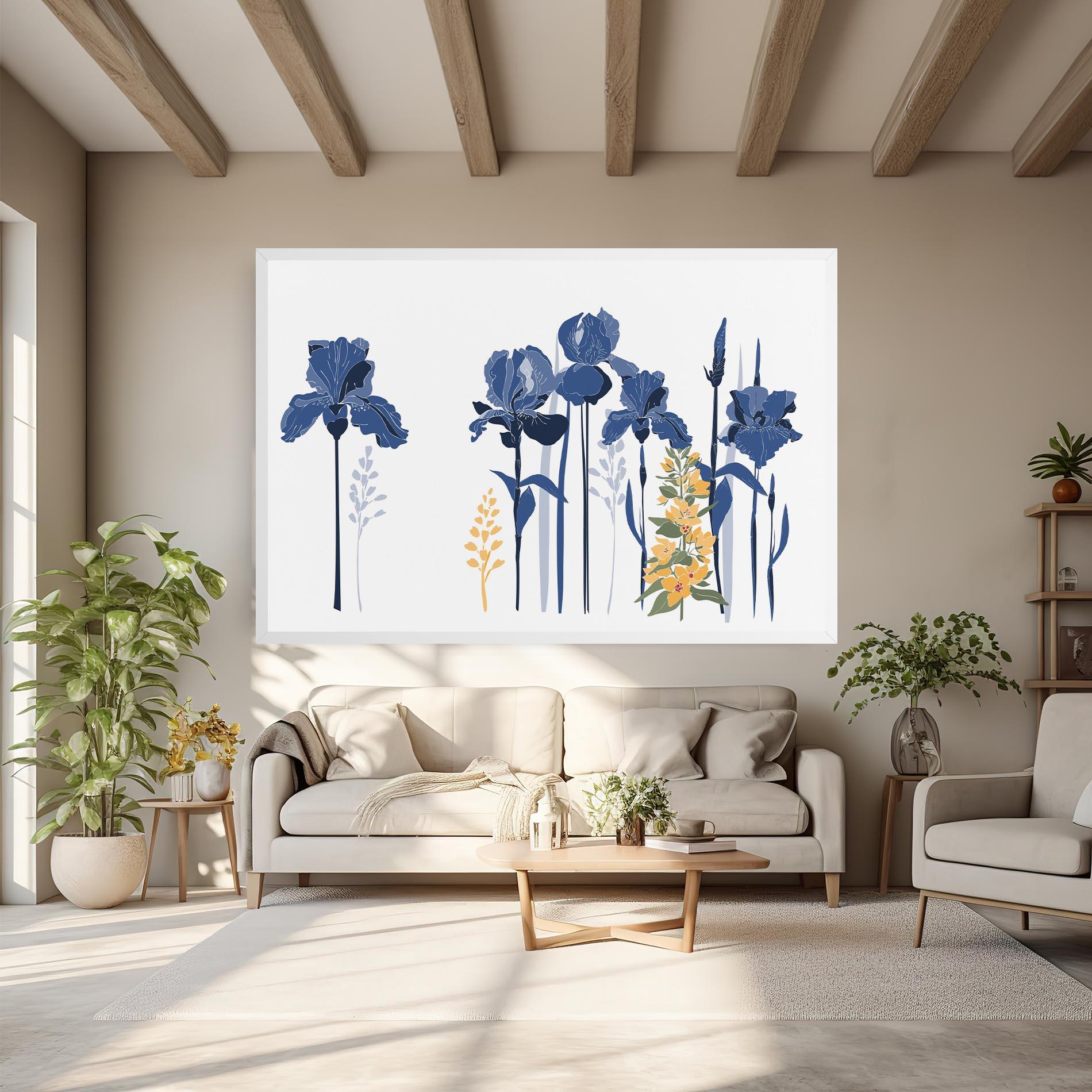 Leinwandbild Iris Blue Art mockup 6