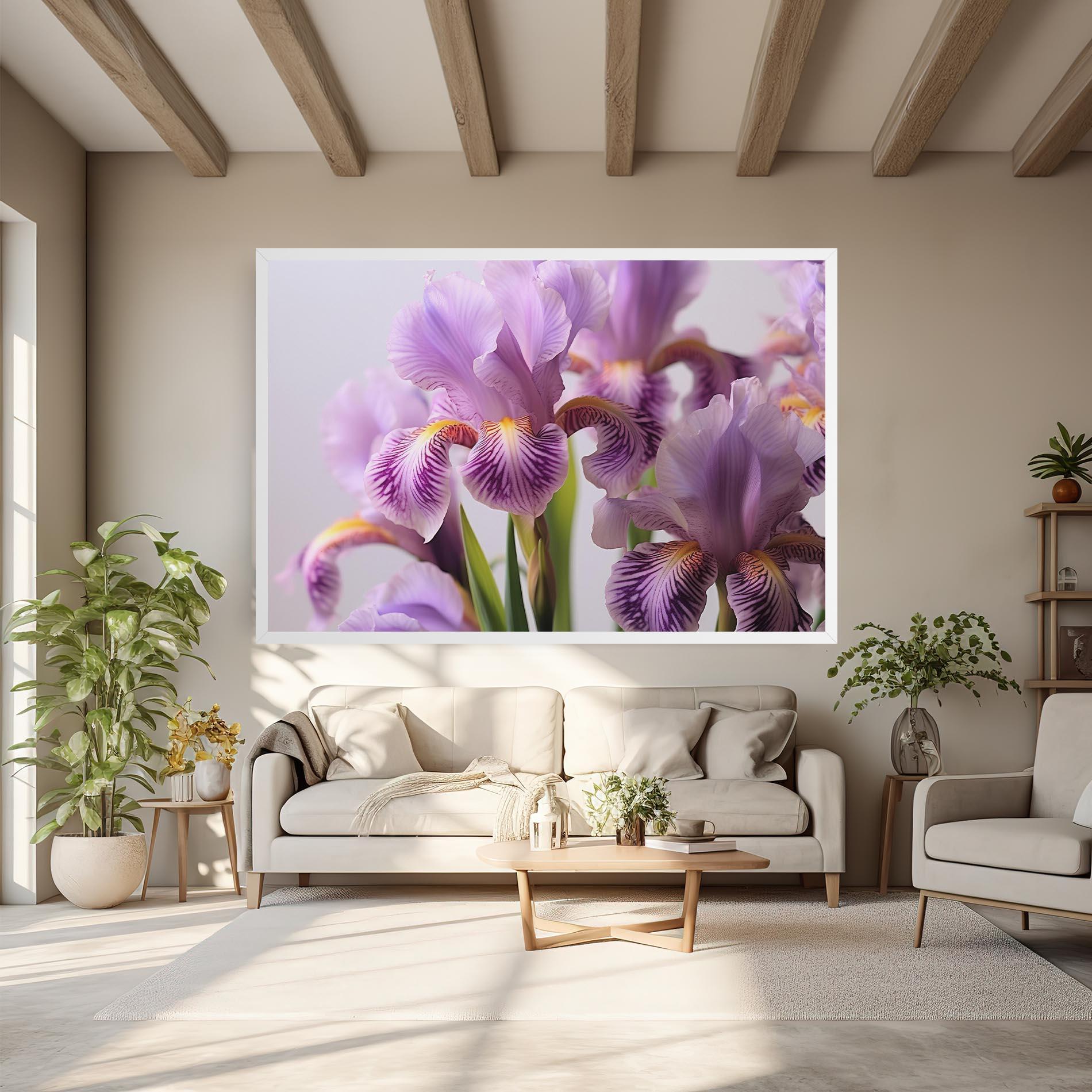 Leinwandbild Iris In Vase mockup 6