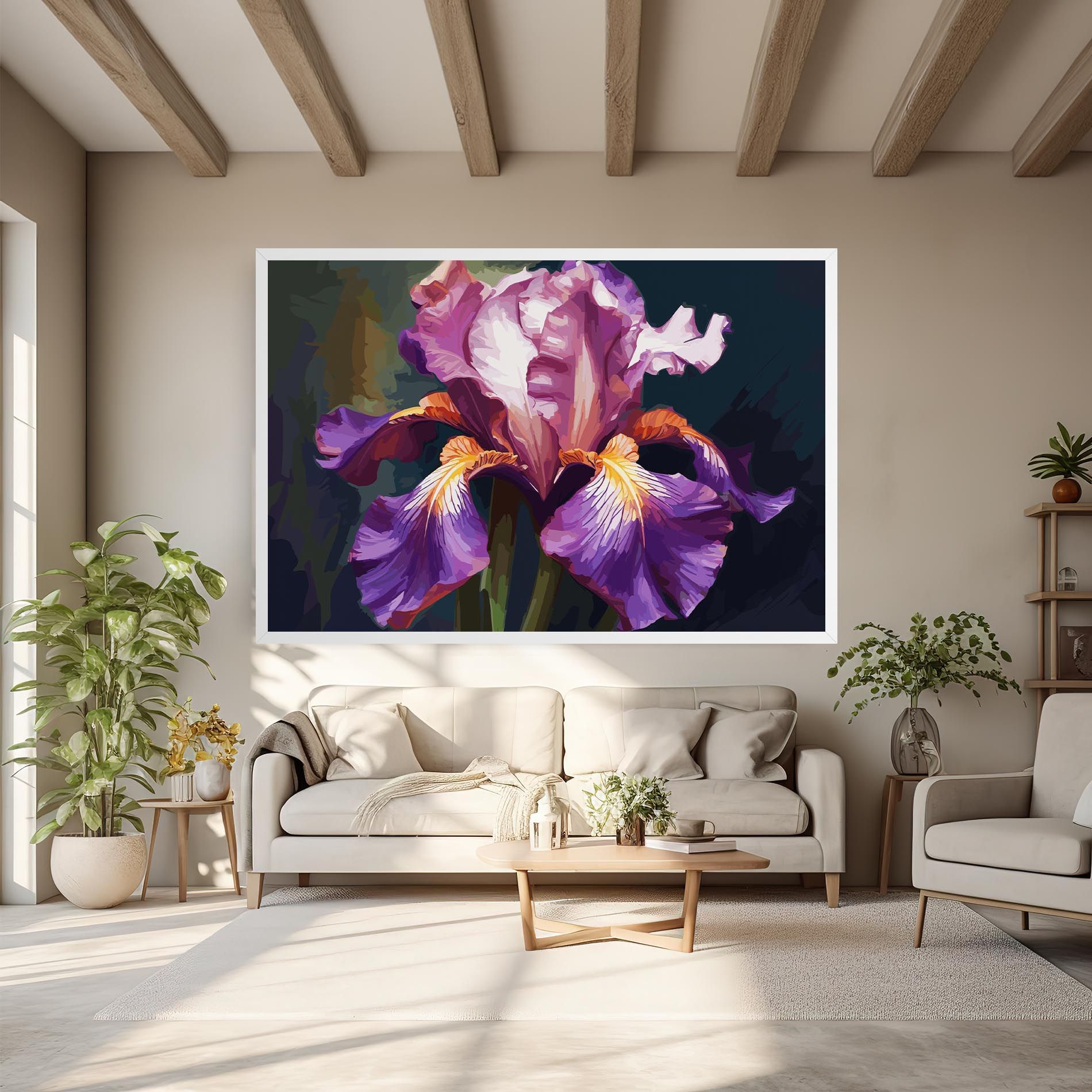 Purple Orange Iris Art mockup 6