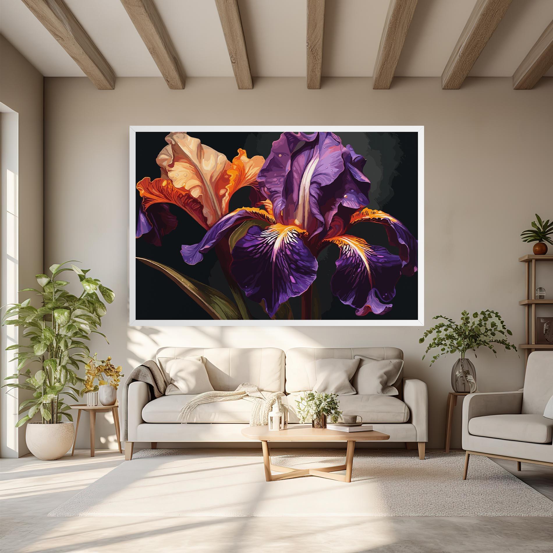 Leinwandbild Purple Orange Iris mockup 6