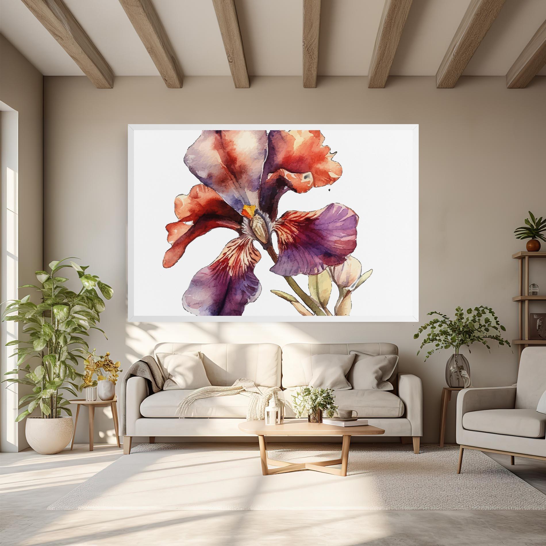 Leinwandbild Watercolor Iris mockup 6