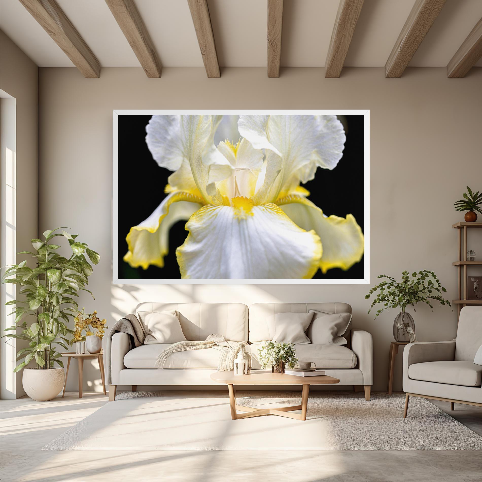 Leinwandbild White Yellow Iris mockup 6