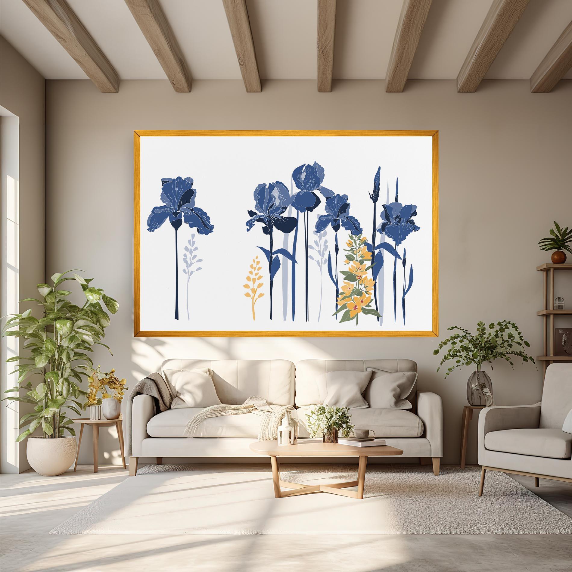 Leinwandbild Iris Blue Art mockup 6