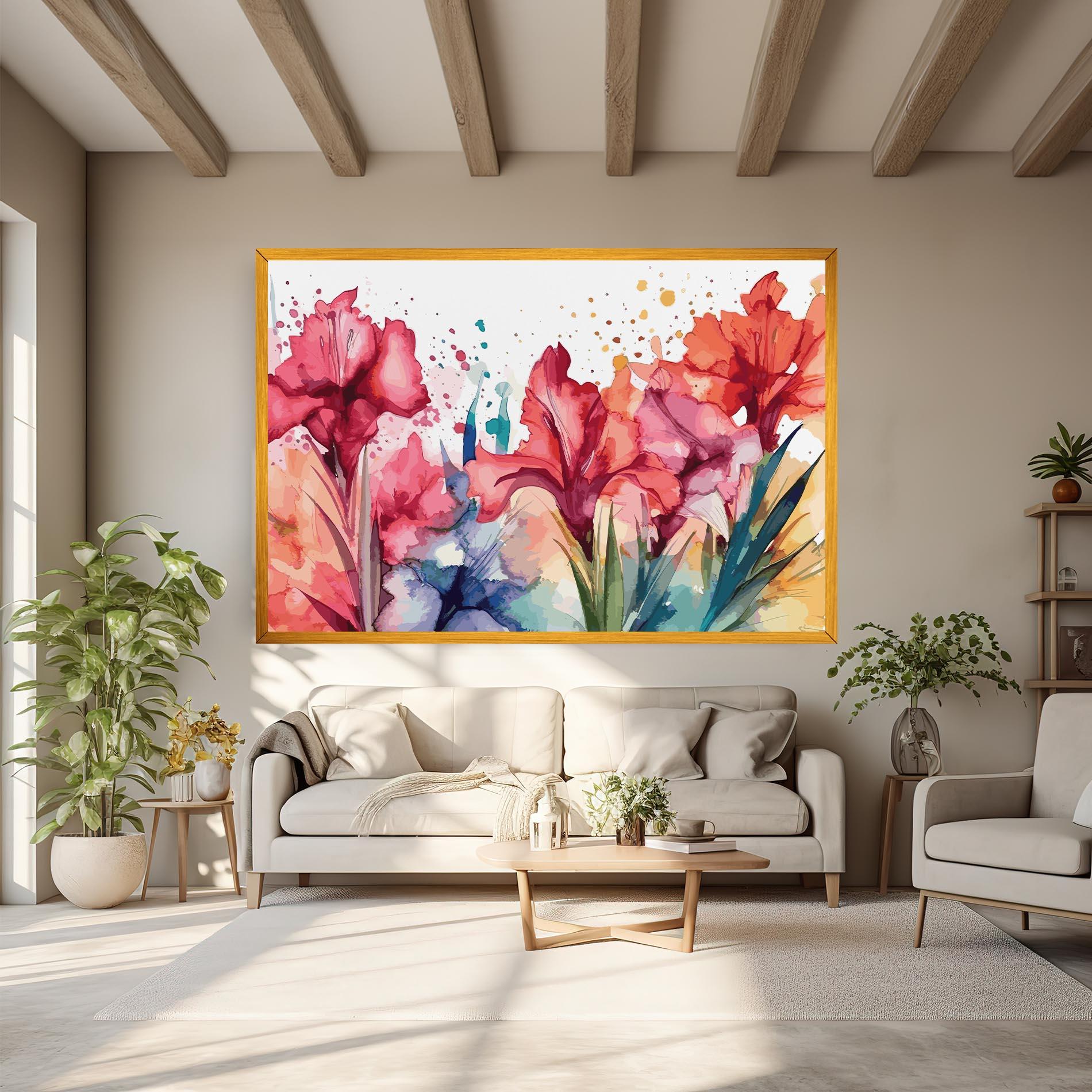 Leinwandbild Pink Blue Iris mockup 6