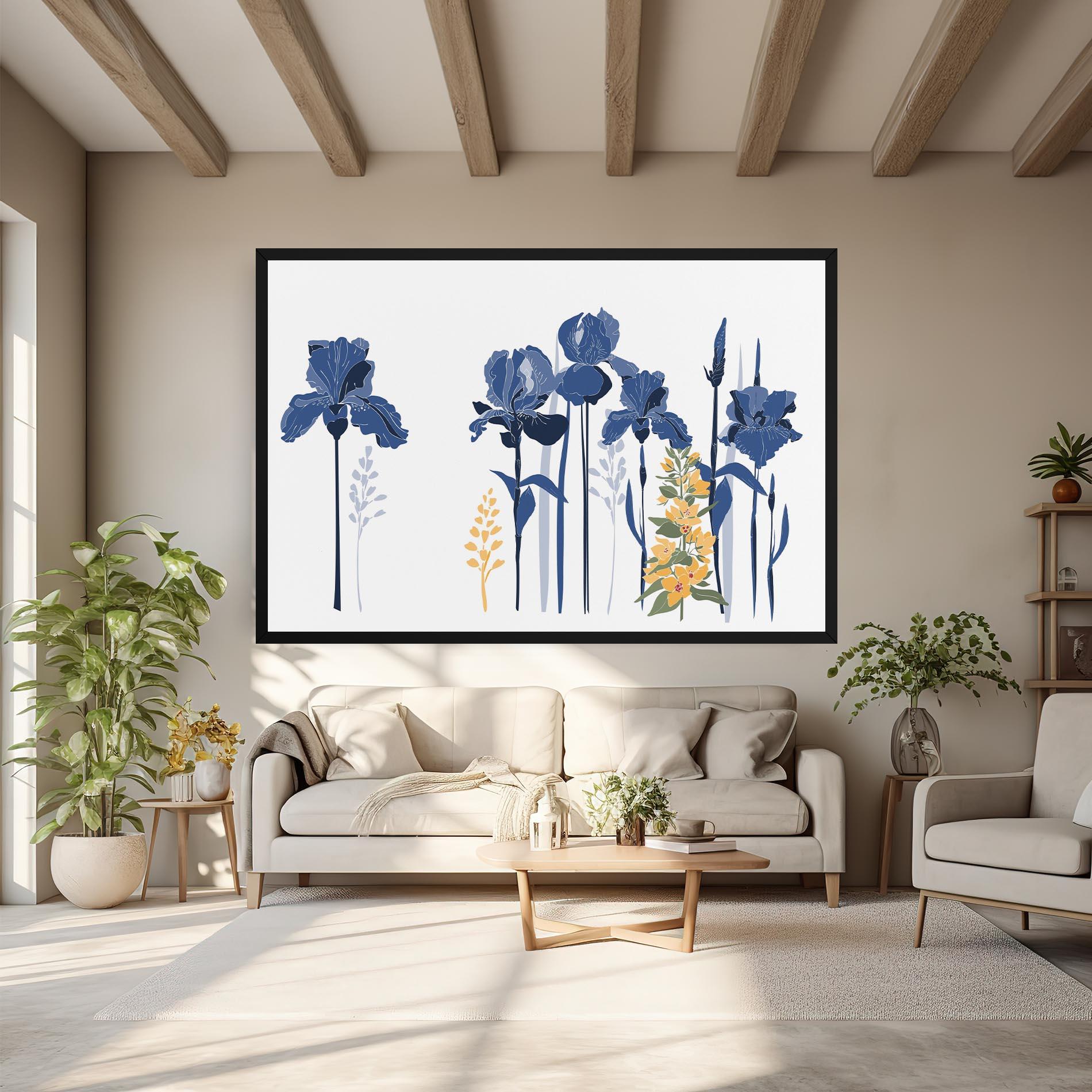 Leinwandbild Iris Blue Art mockup 6