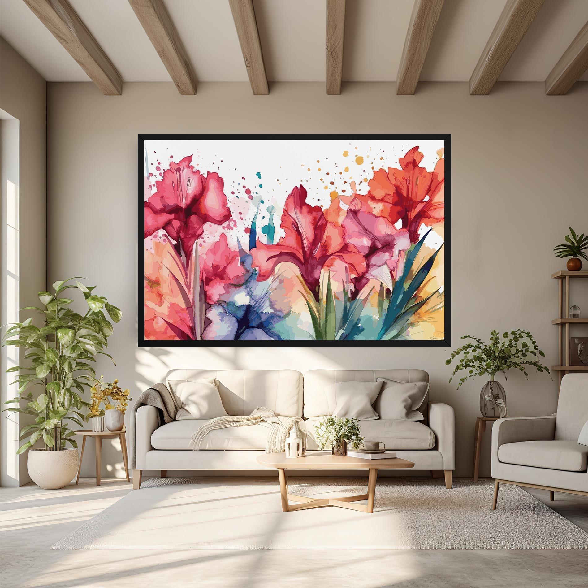 Leinwandbild Pink Blue Iris mockup 6