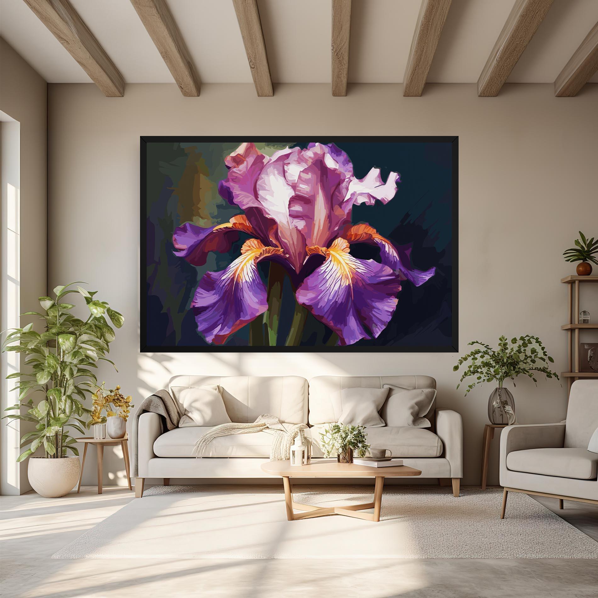 Leinwandbild Purple Orange Iris Art mockup 6