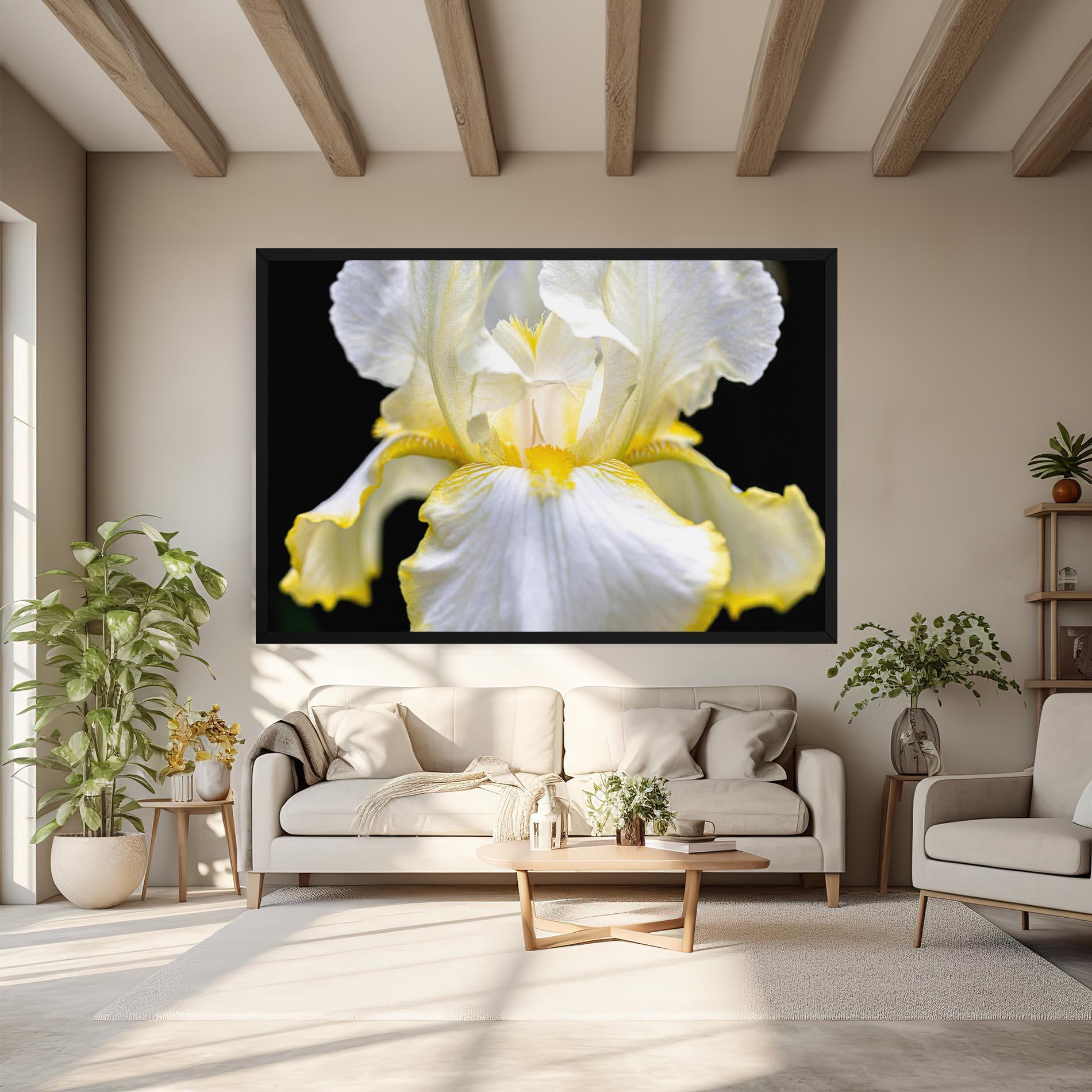 Leinwandbild White Yellow Iris mockup 6