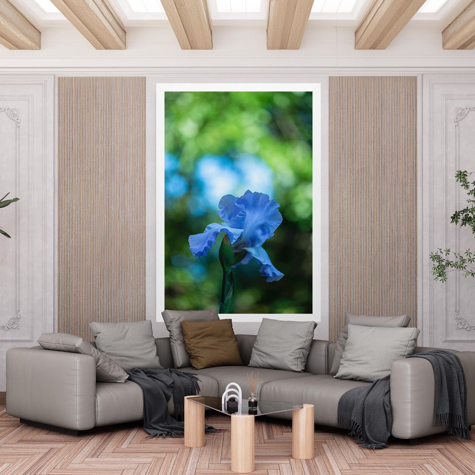Blue Iris In The Garden mockup 6