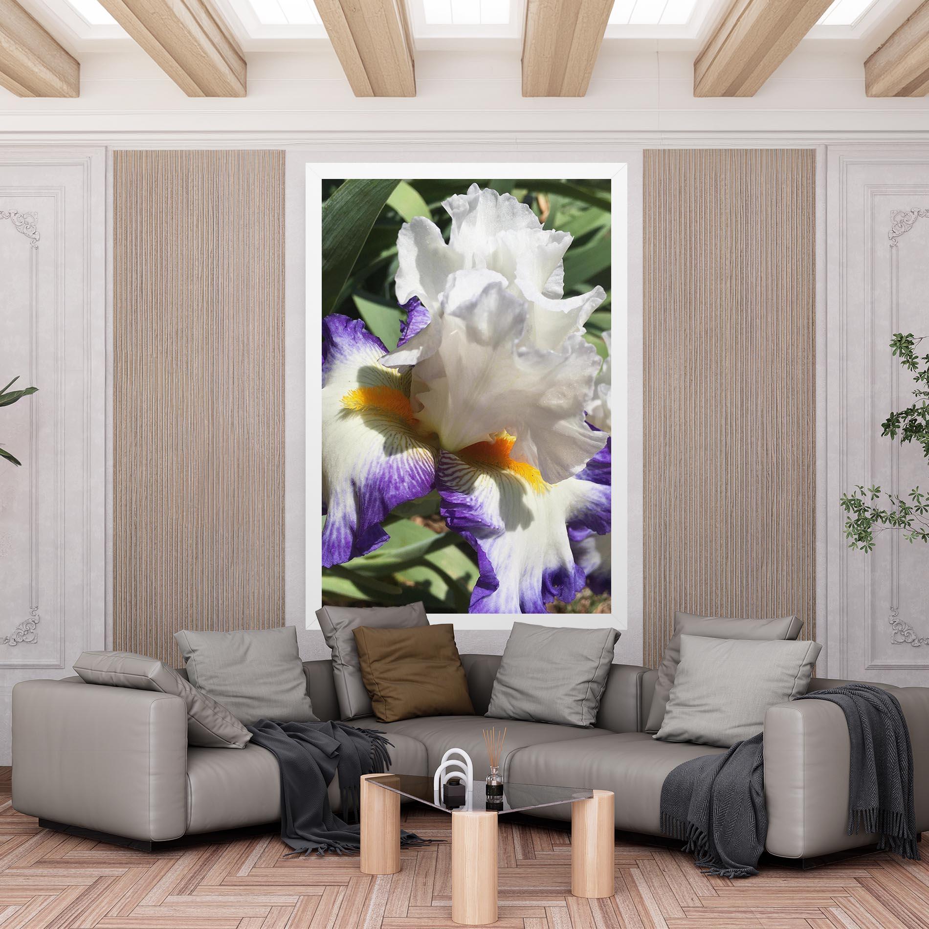 Leinwandbild Garden White Purple Irirs mockup 6