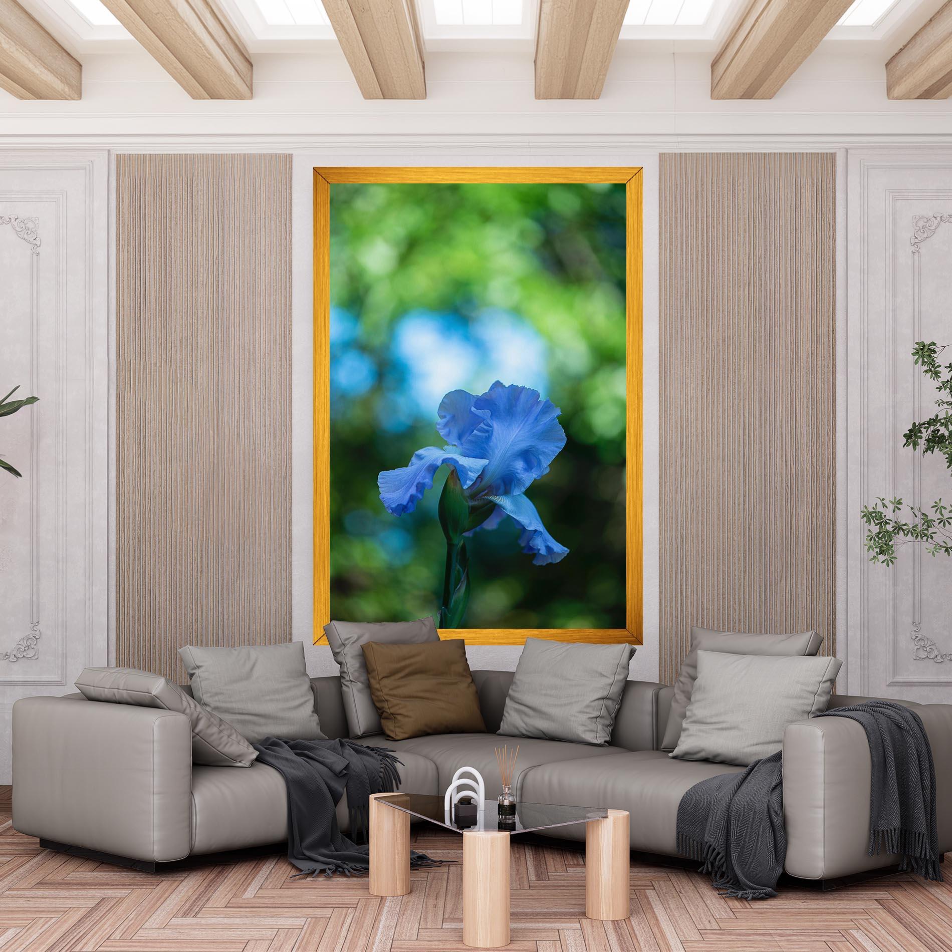 Leinwandbild Blue Iris In The Garden mockup 6