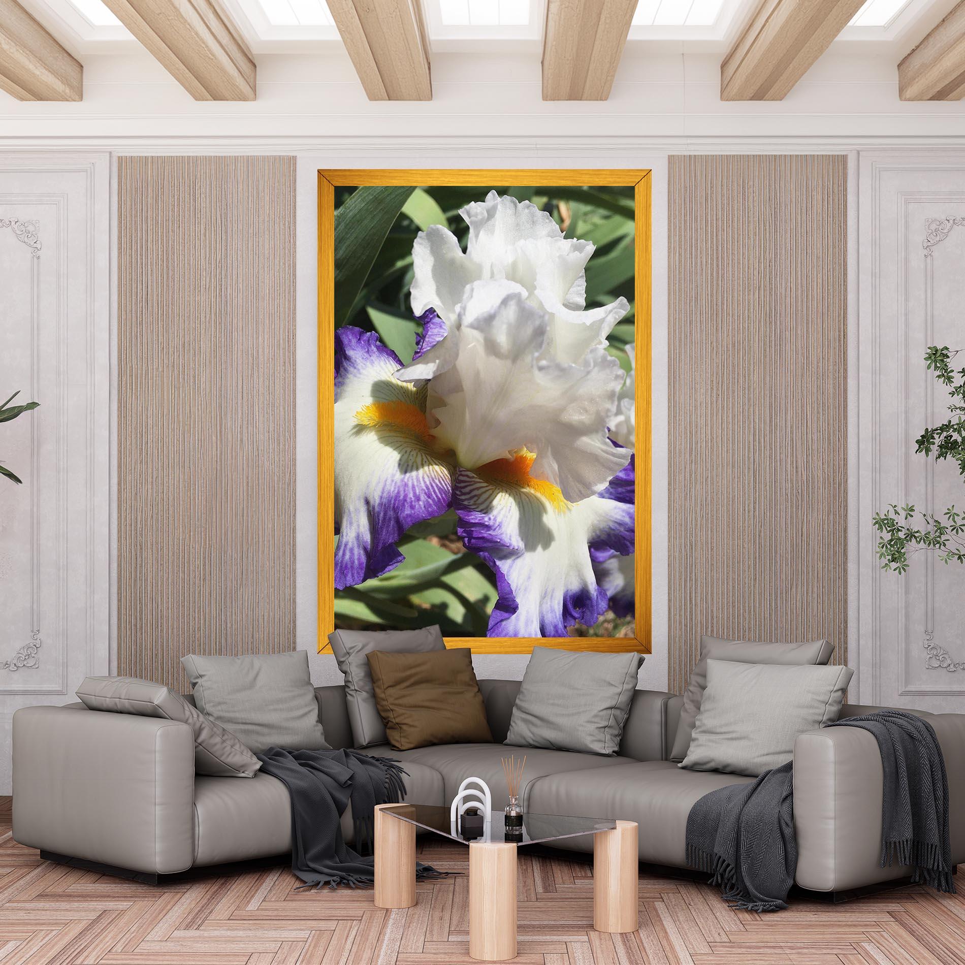 Leinwandbild Garden White Purple Irirs mockup 6