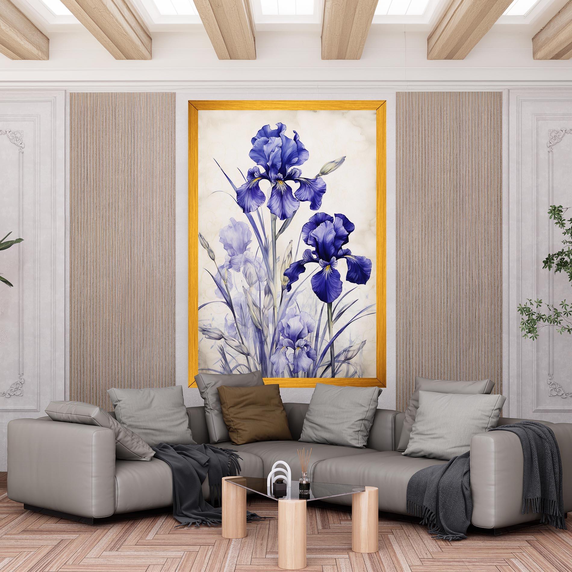 Leinwandbild Irises Painting mockup 6