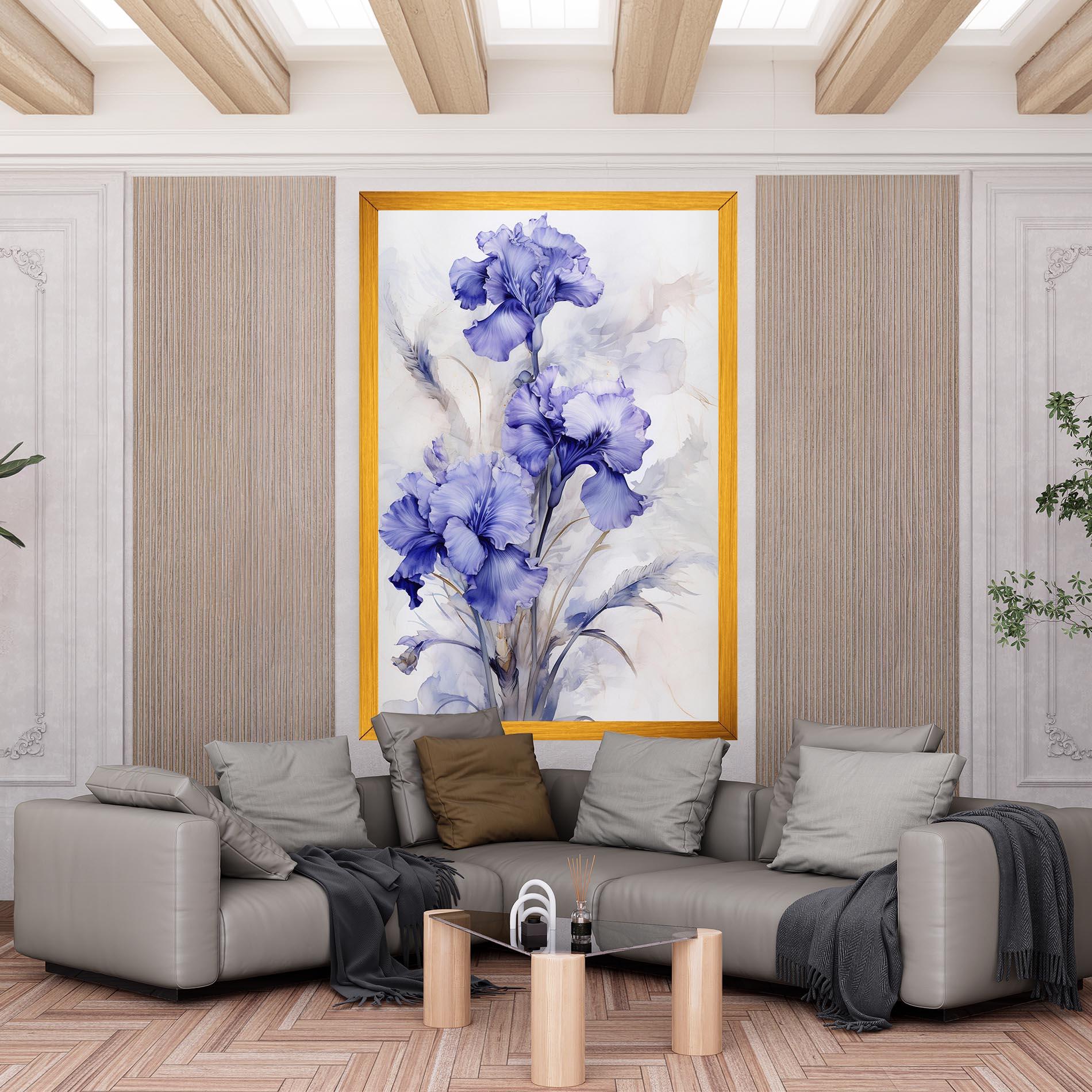 Leinwandbild Purple Iris Painting mockup 6