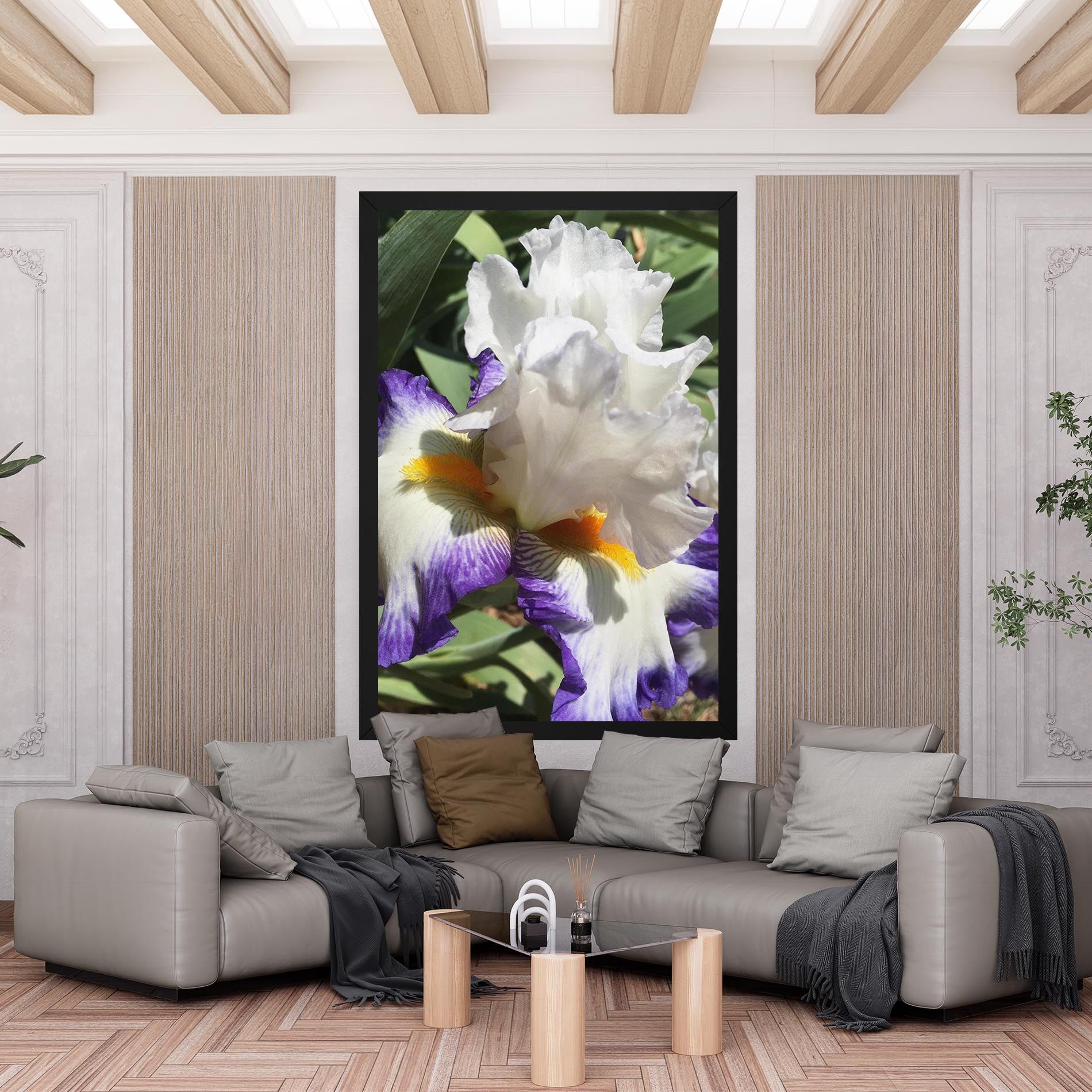 Garden White Purple Irirs mockup 6
