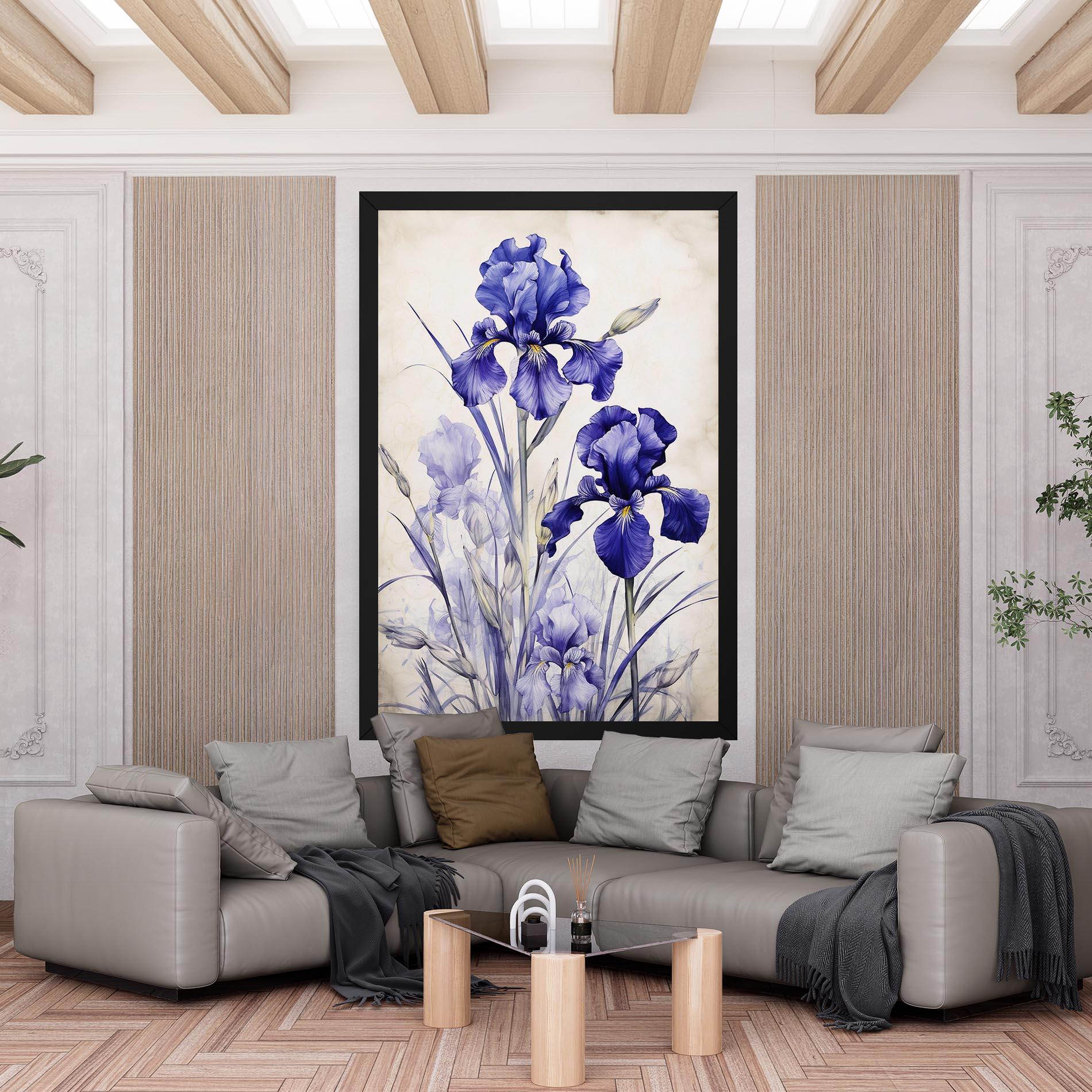 Leinwandbild Irises Painting mockup 6