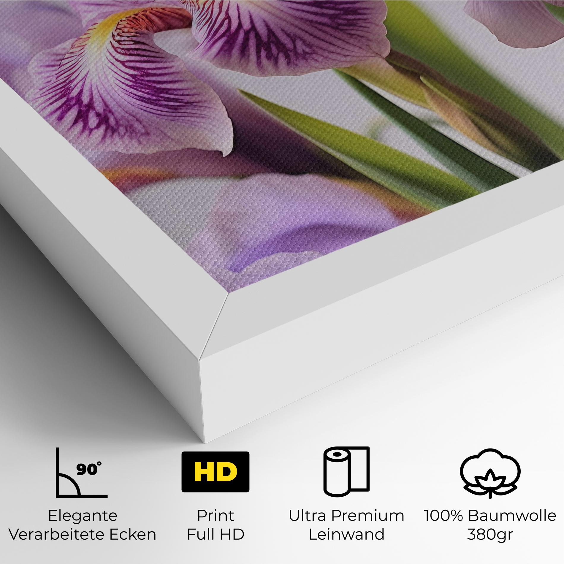 Leinwandbild Iris In Vase mockup 4