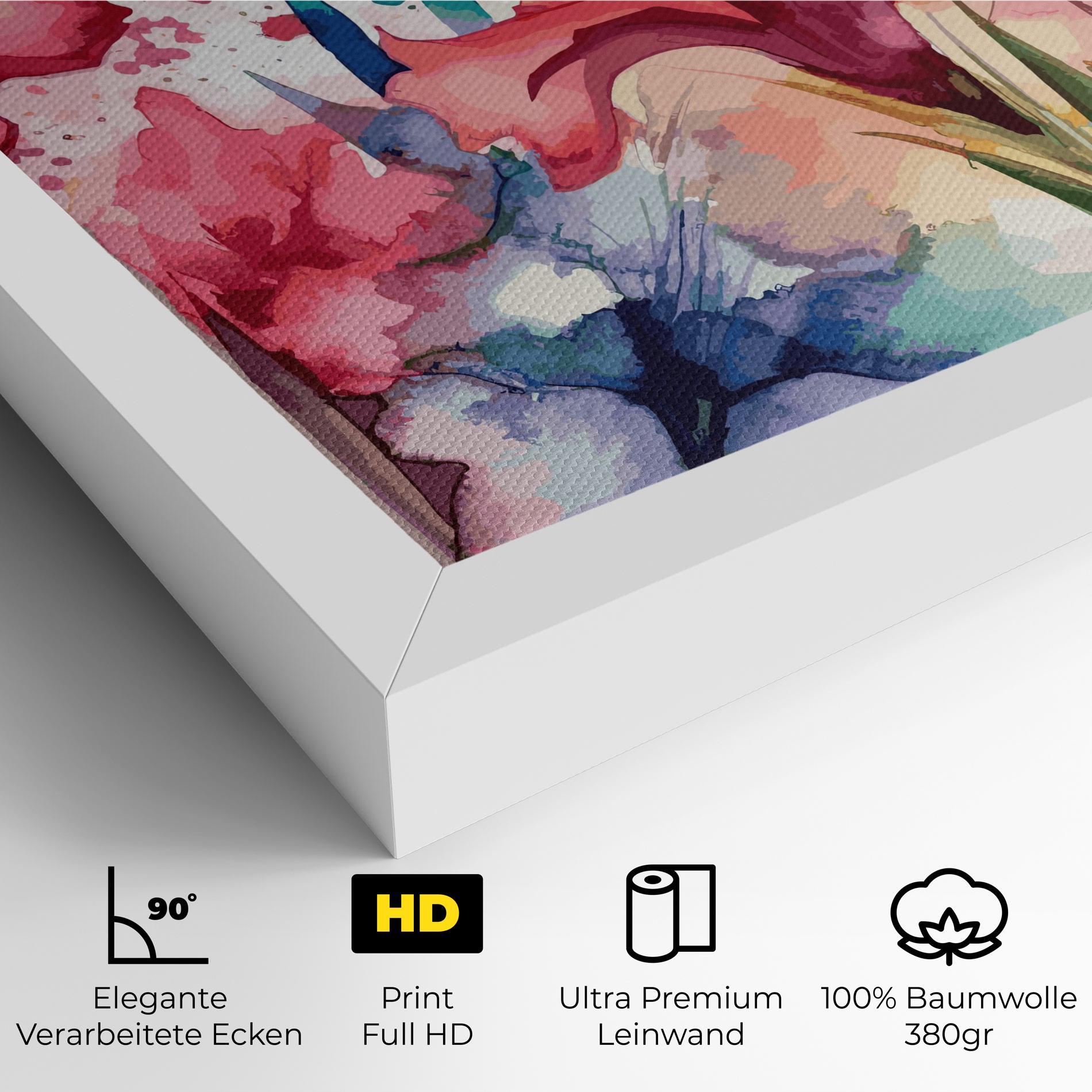 Leinwandbild Pink Blue Iris mockup 4