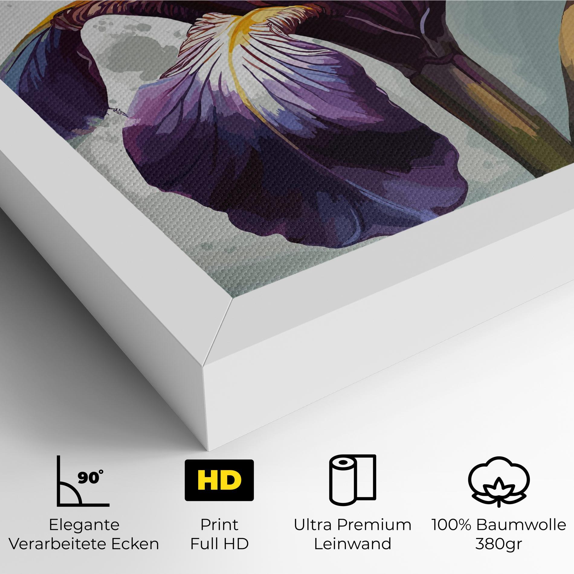 Leinwandbild Purple Blue Iris mockup 4