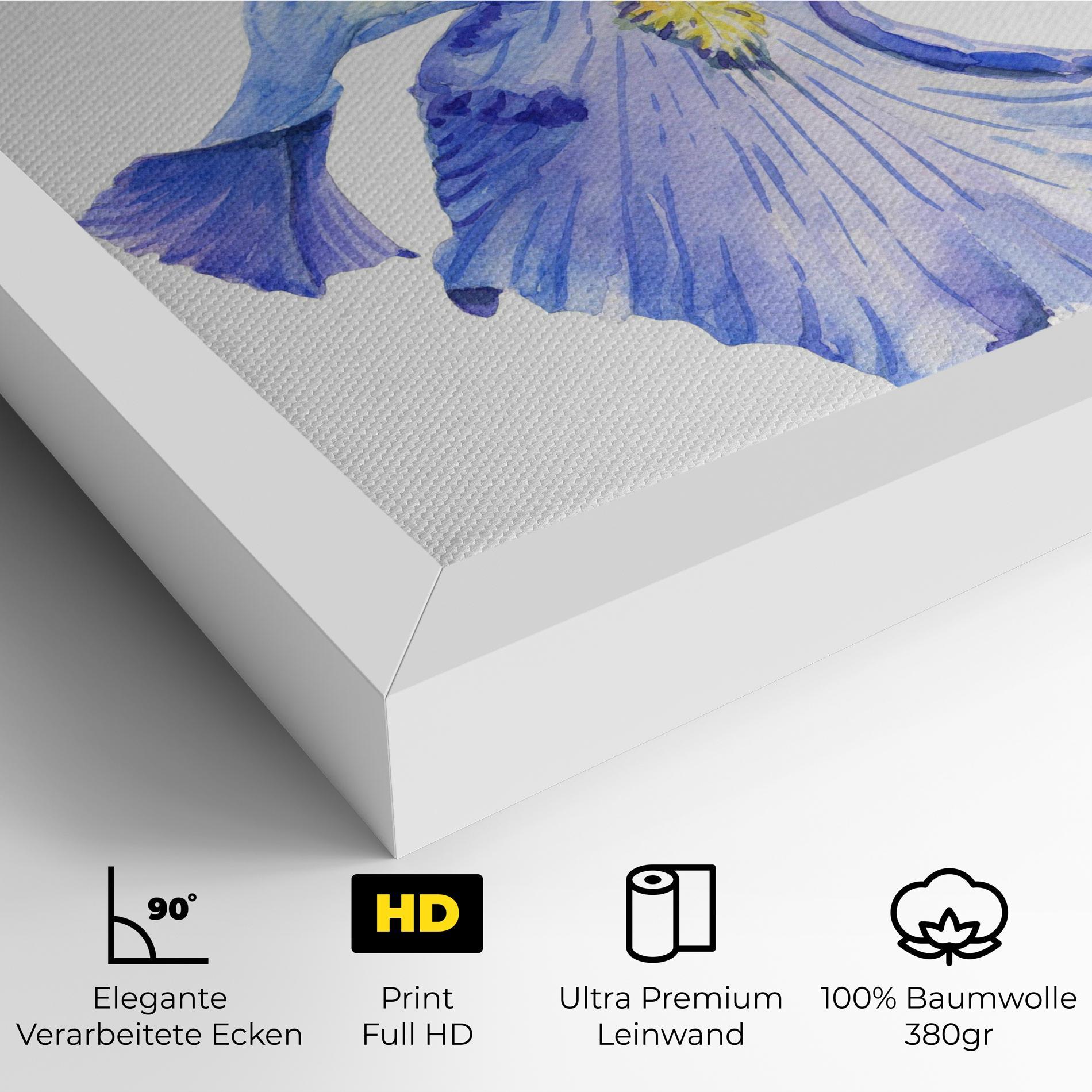 Leinwandbild Purple Iris On White mockup 4