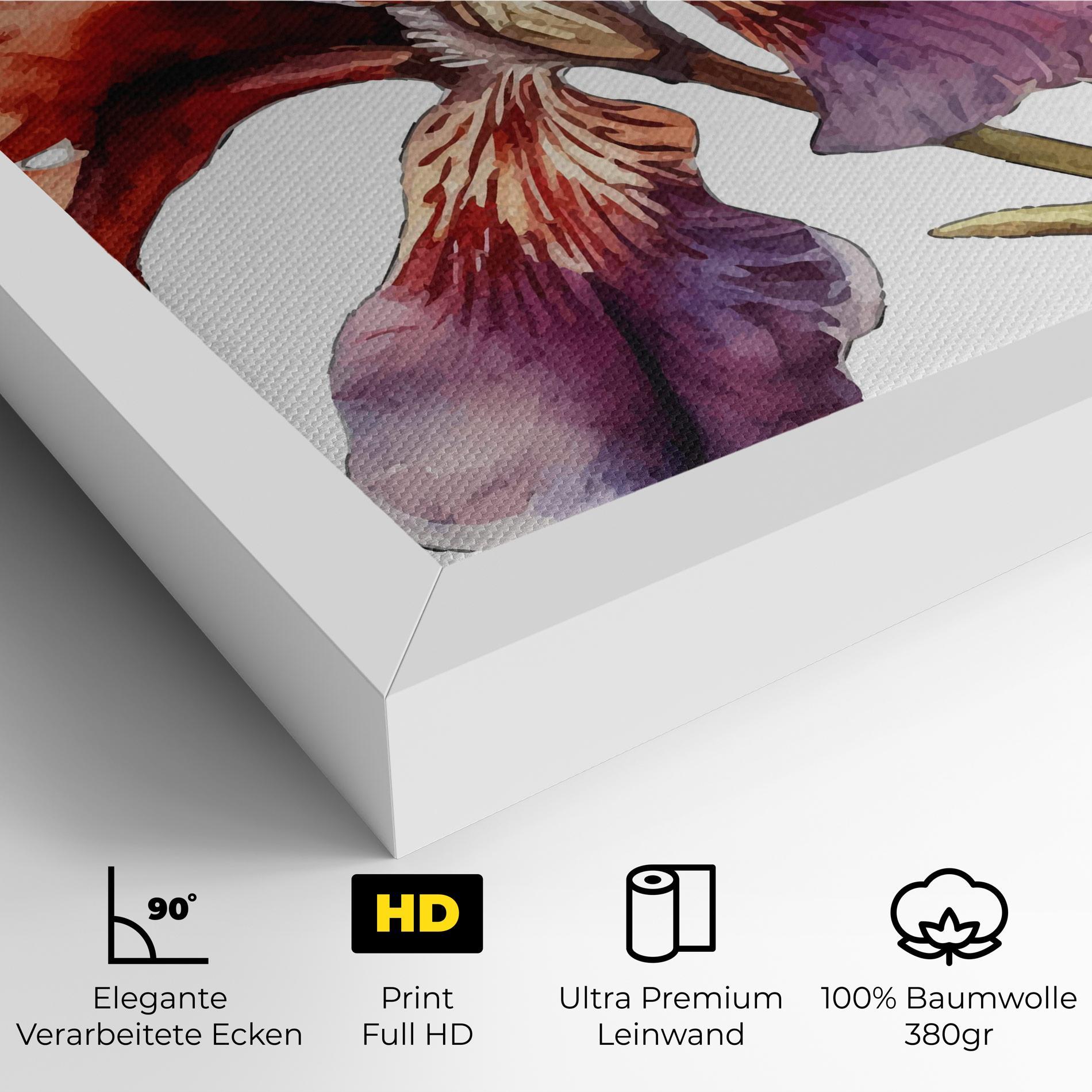 Leinwandbild Watercolor Iris mockup 4