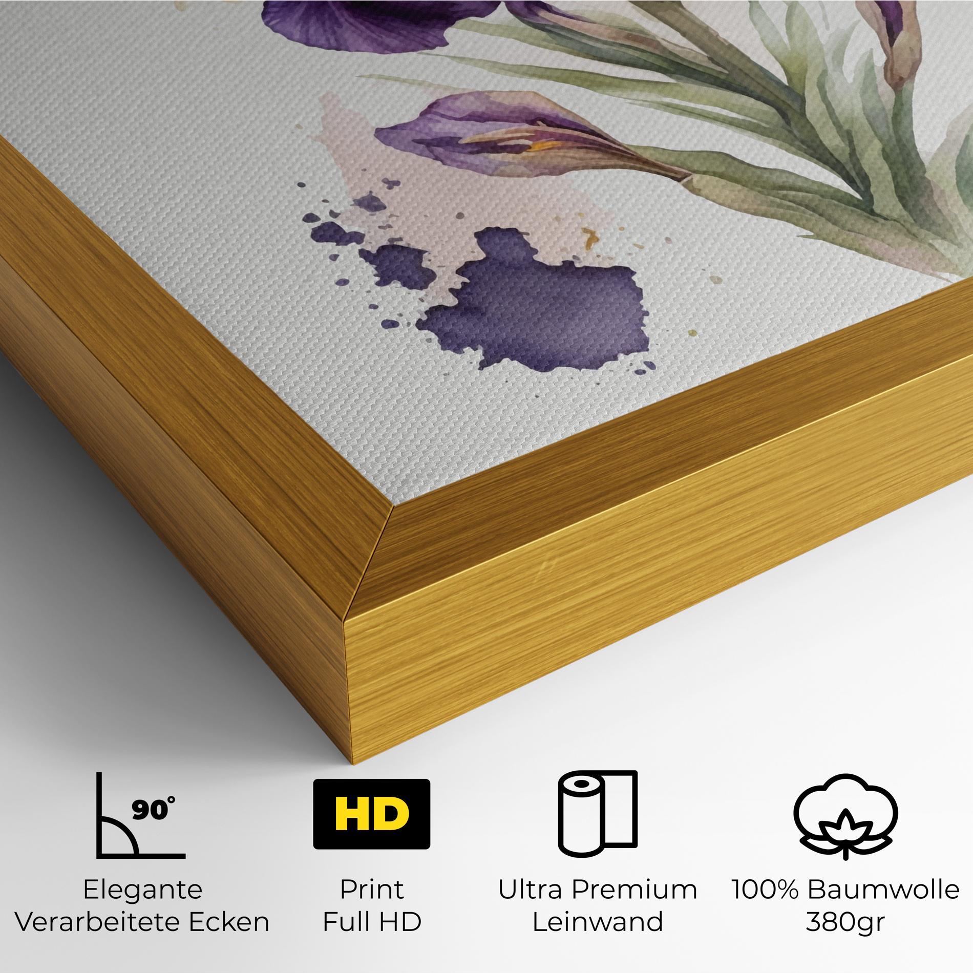 Leinwandbild Beautiful Purple Iris mockup 4