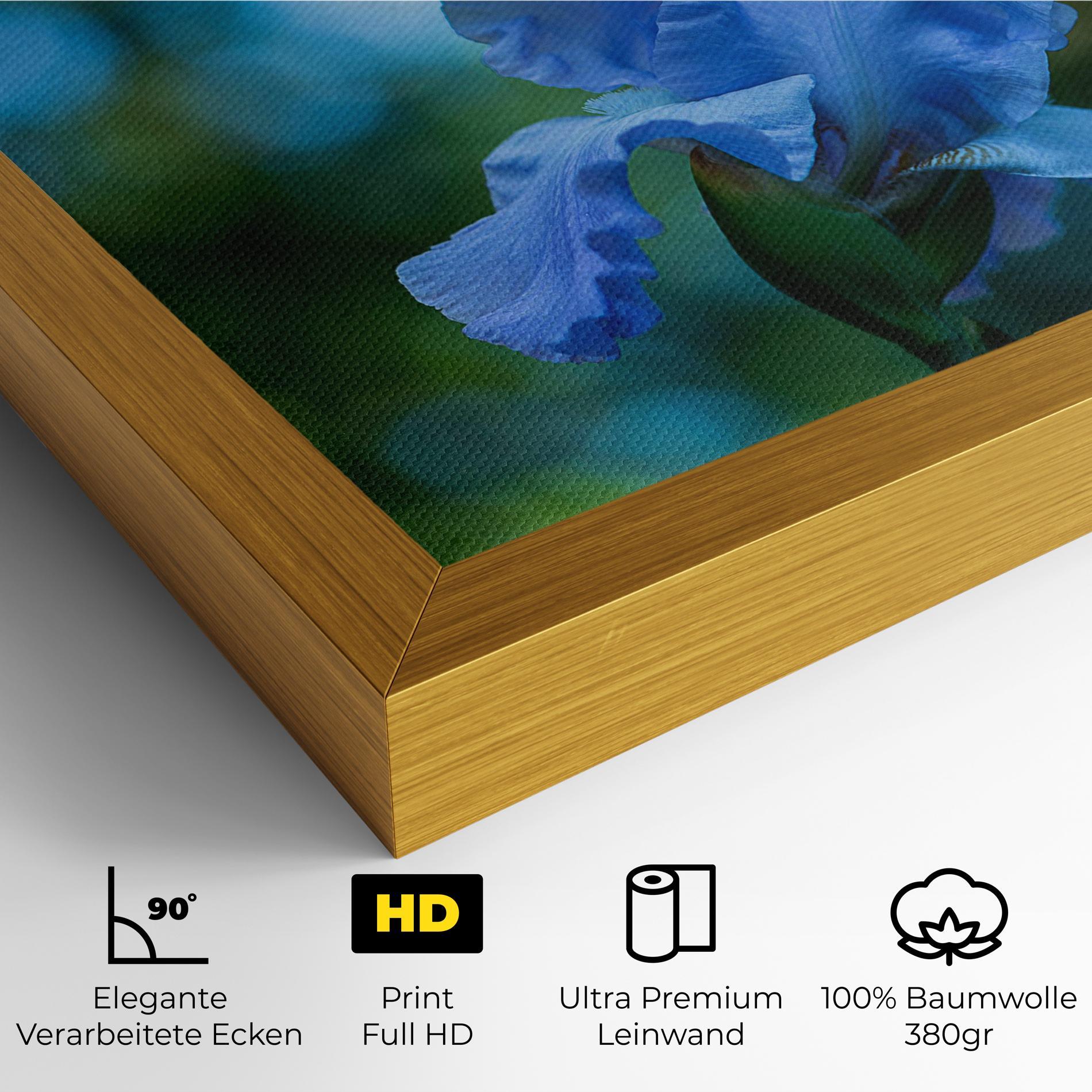 Leinwandbild Blue Iris In The Garden mockup 4