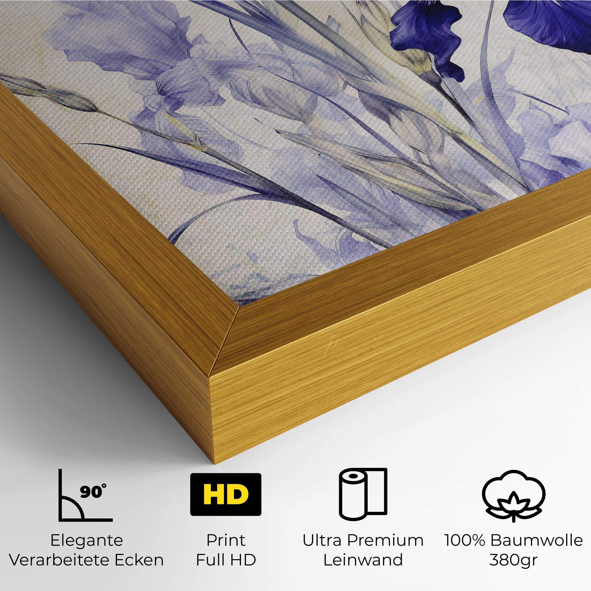 Leinwandbild Irises Painting mockup 4