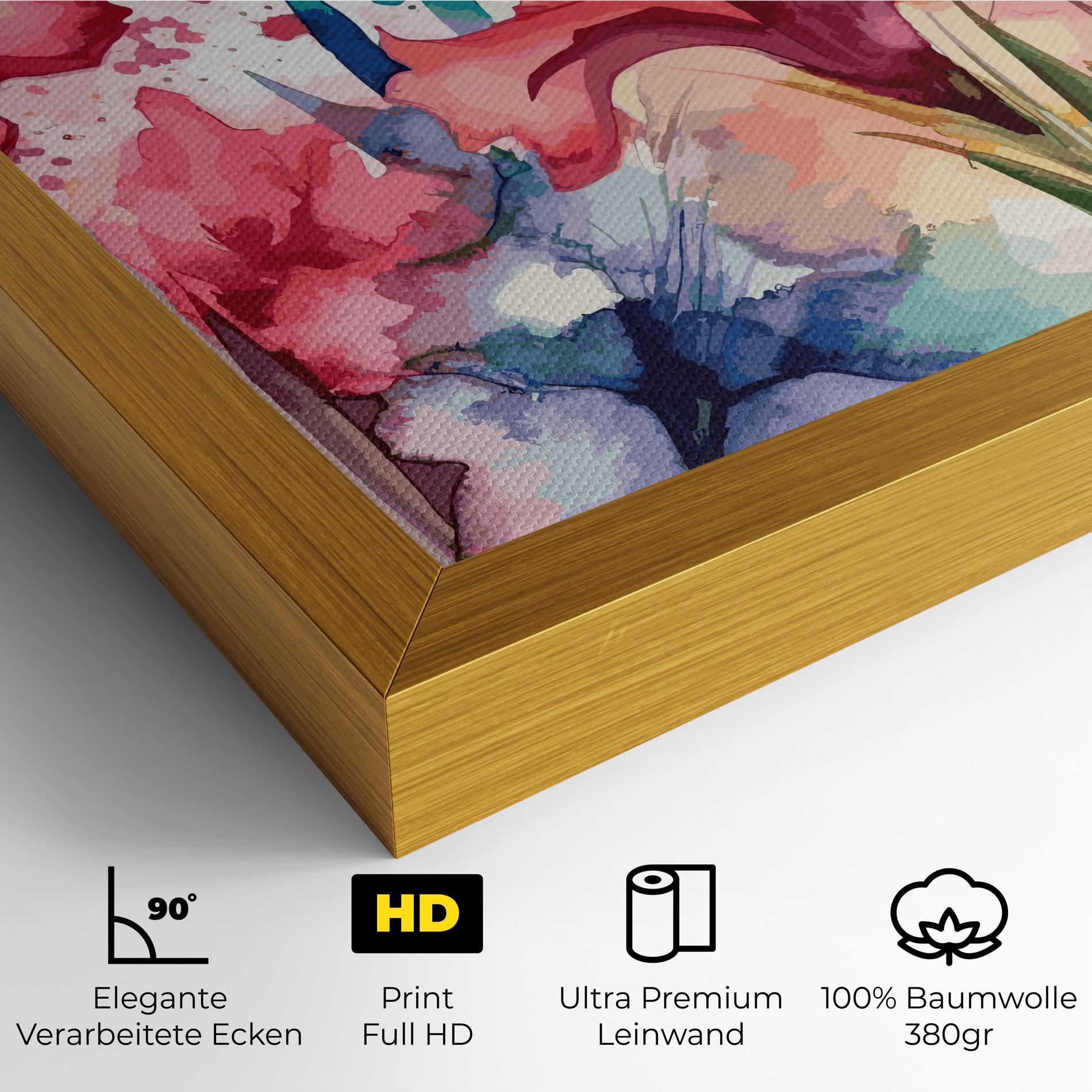 Leinwandbild Pink Blue Iris mockup 4