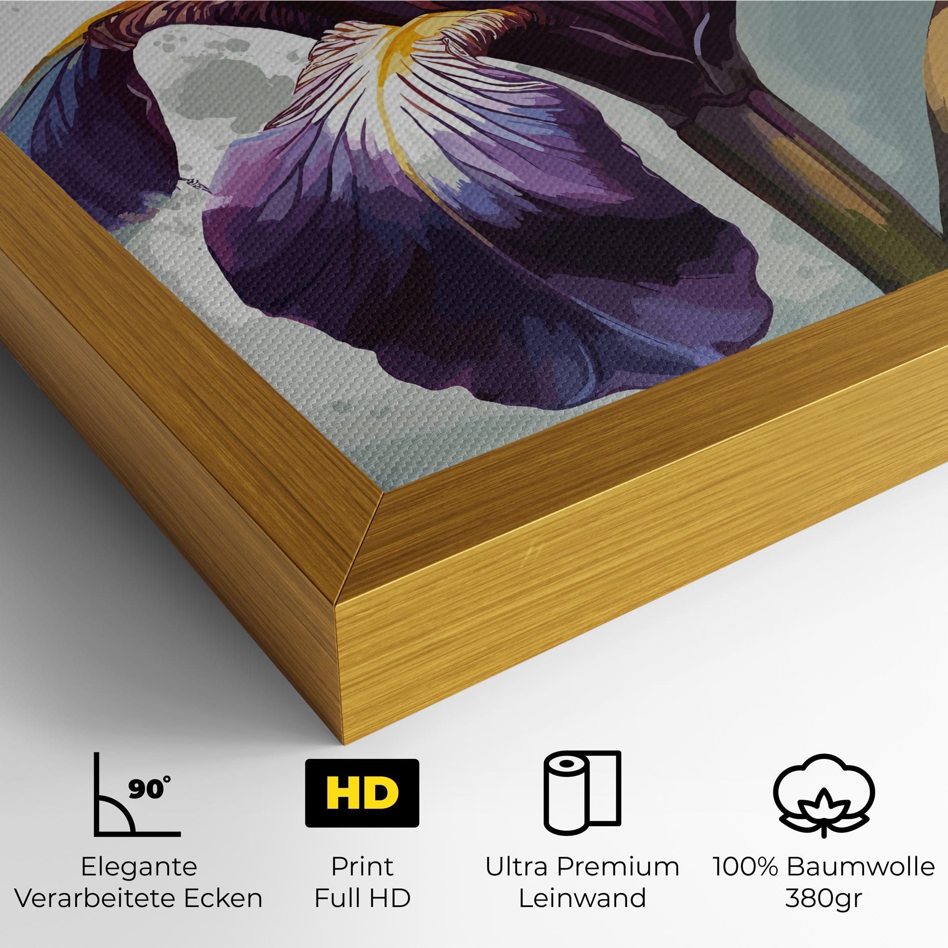 Leinwandbild Purple Blue Iris mockup 4