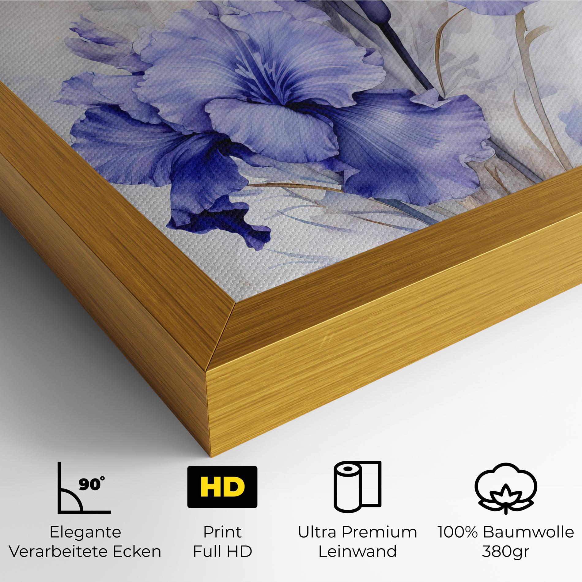 Leinwandbild Purple Iris Painting mockup 4