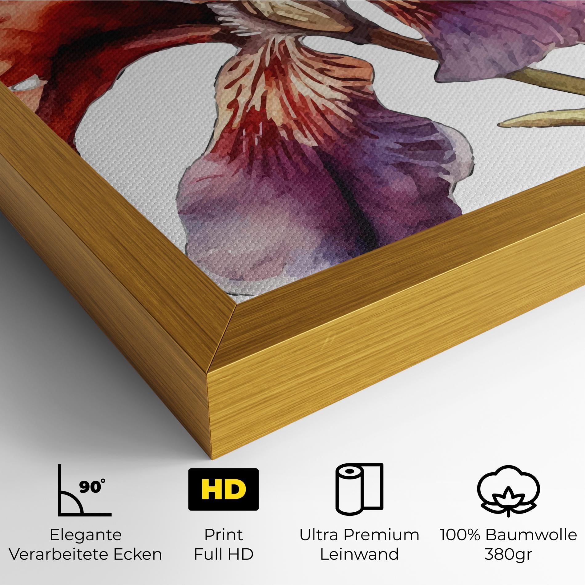 Leinwandbild Watercolor Iris mockup 4